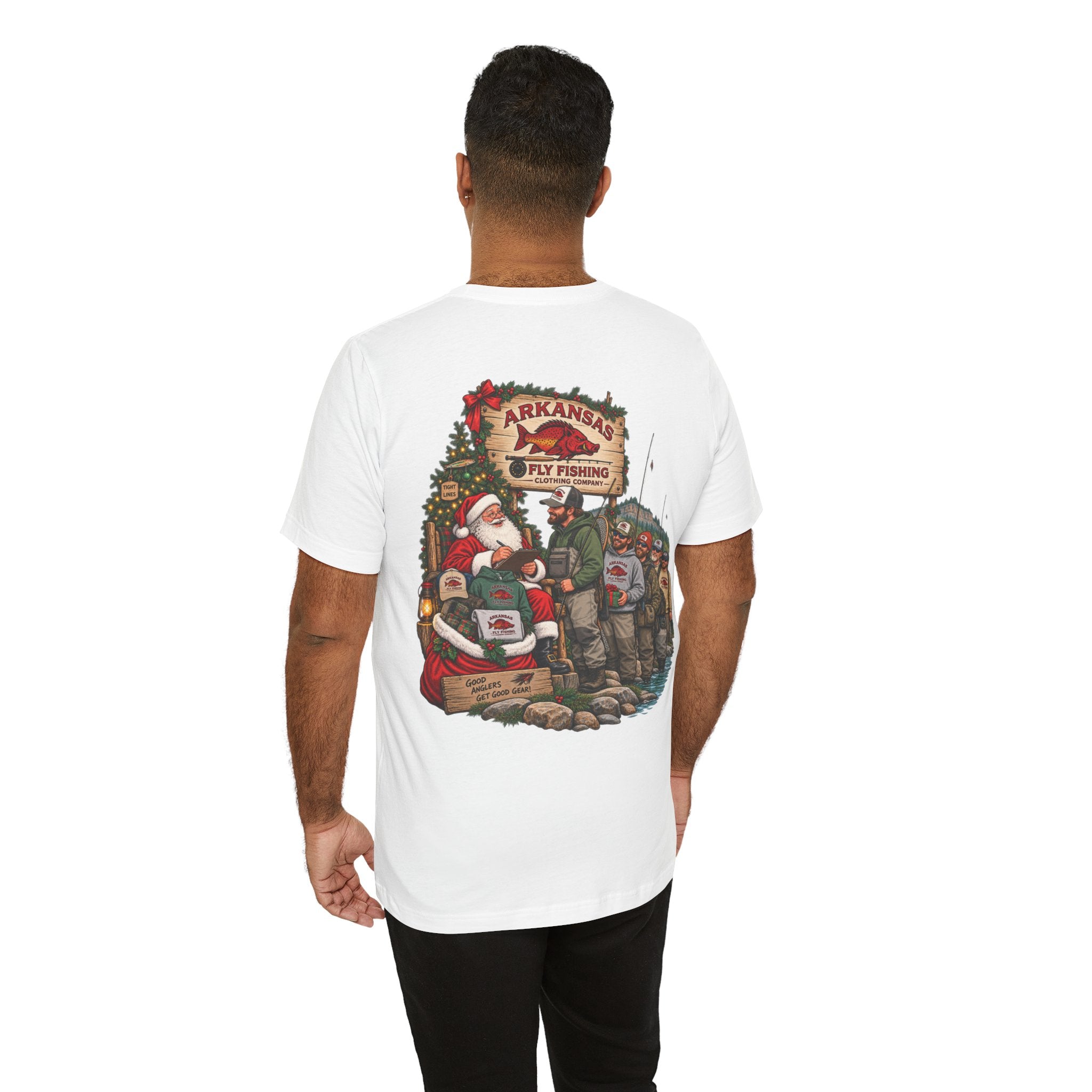 Athletic fit Runs Small AFFCC EST. 2025 Arkansas Fly Fishing Santa Christmas Tee