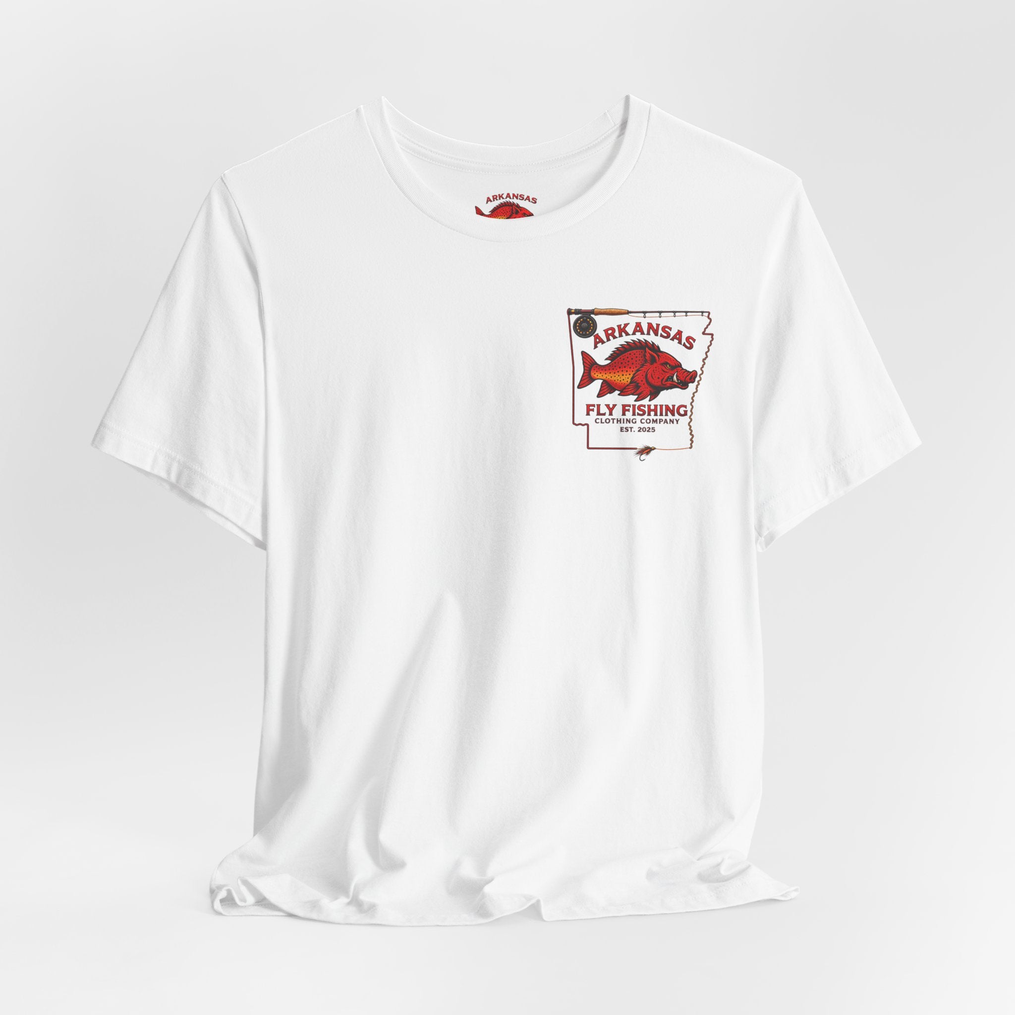 Athletic fit Runs Small AFFCC EST. 2025 Arkansas Fly Fishing Santa Christmas Tee