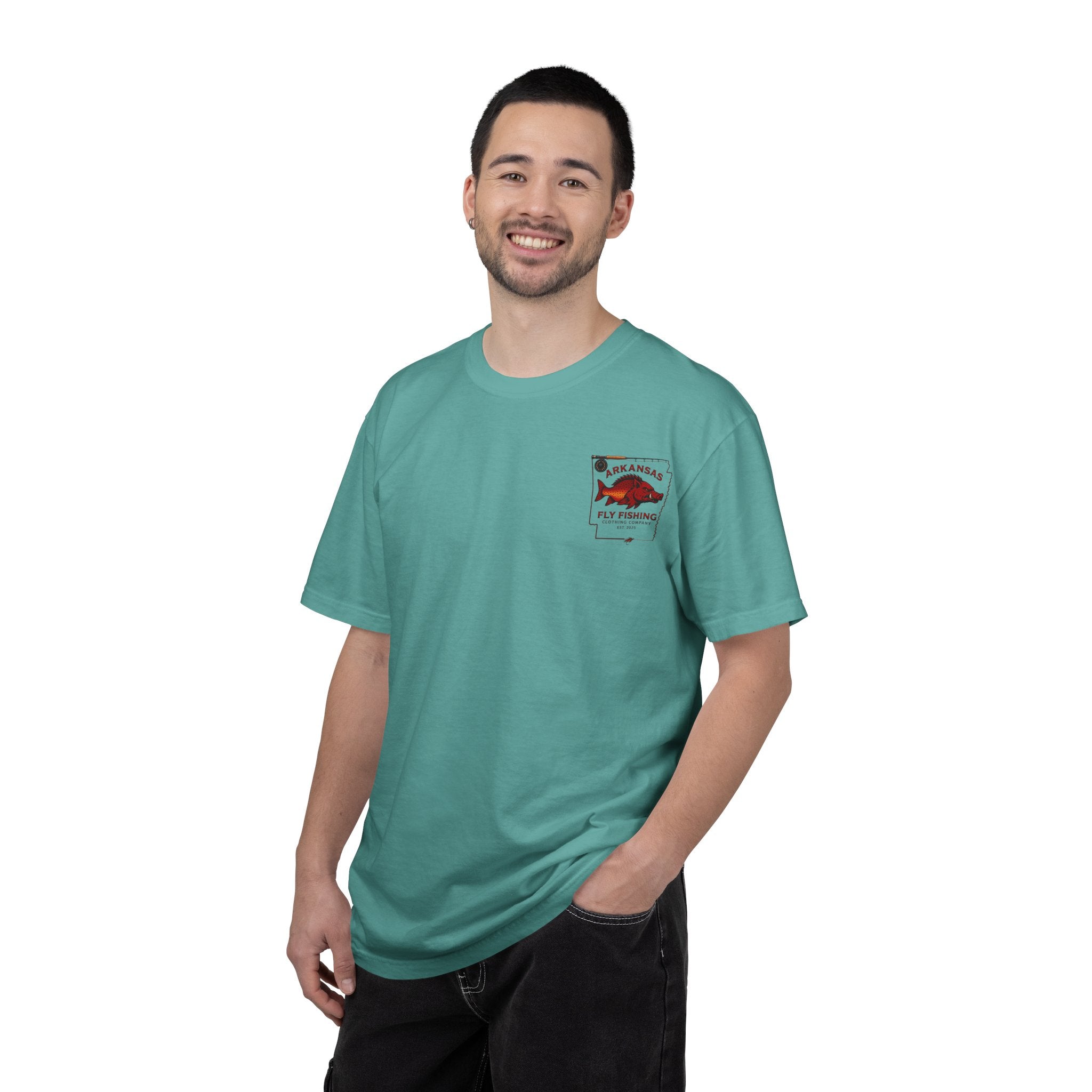 Fly Fishing T‑Shirt — Arkansas Boar Angler Graphic Tee