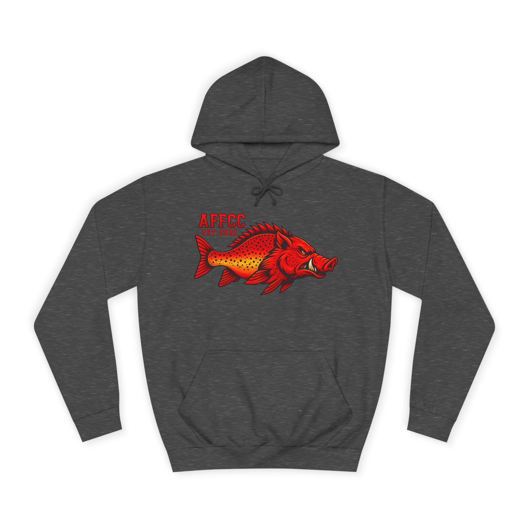 AFFCC Logo Hoodie — Red Hog/Trout "AFFCC Est. 2025"