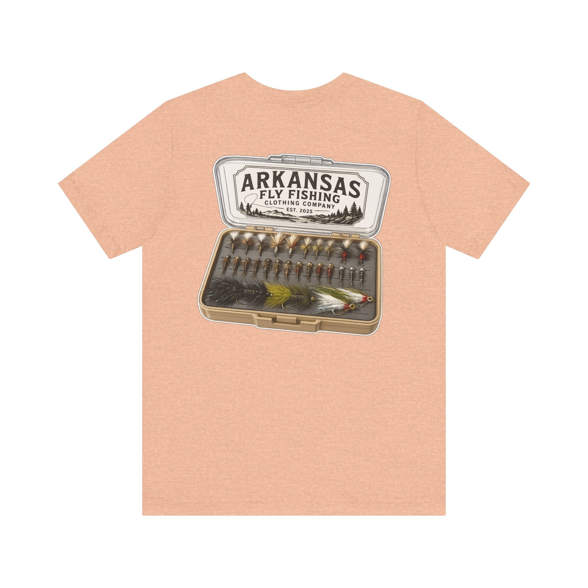 Athletic Fit Runs Small ARKANSAS FLY FISHING CLOTHING COMPANY - FLY BOX Unisex Jersey Short Sleeve Tee