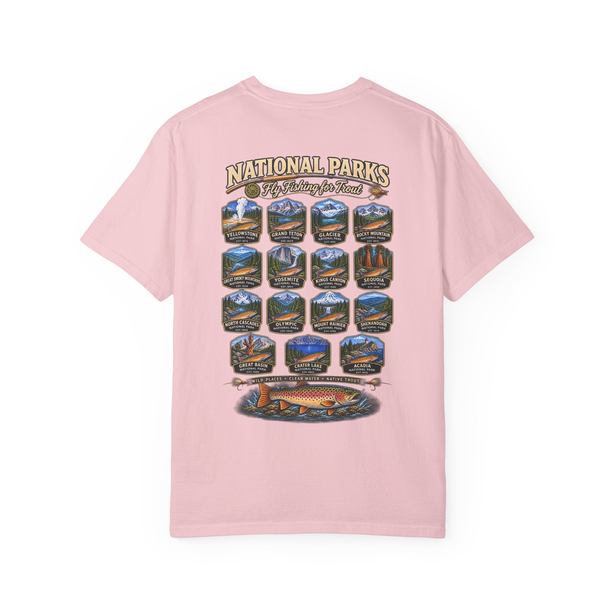 AFFCC National Parks Trout Roadtrip T‑Shirt — US Parks Vintage Design
