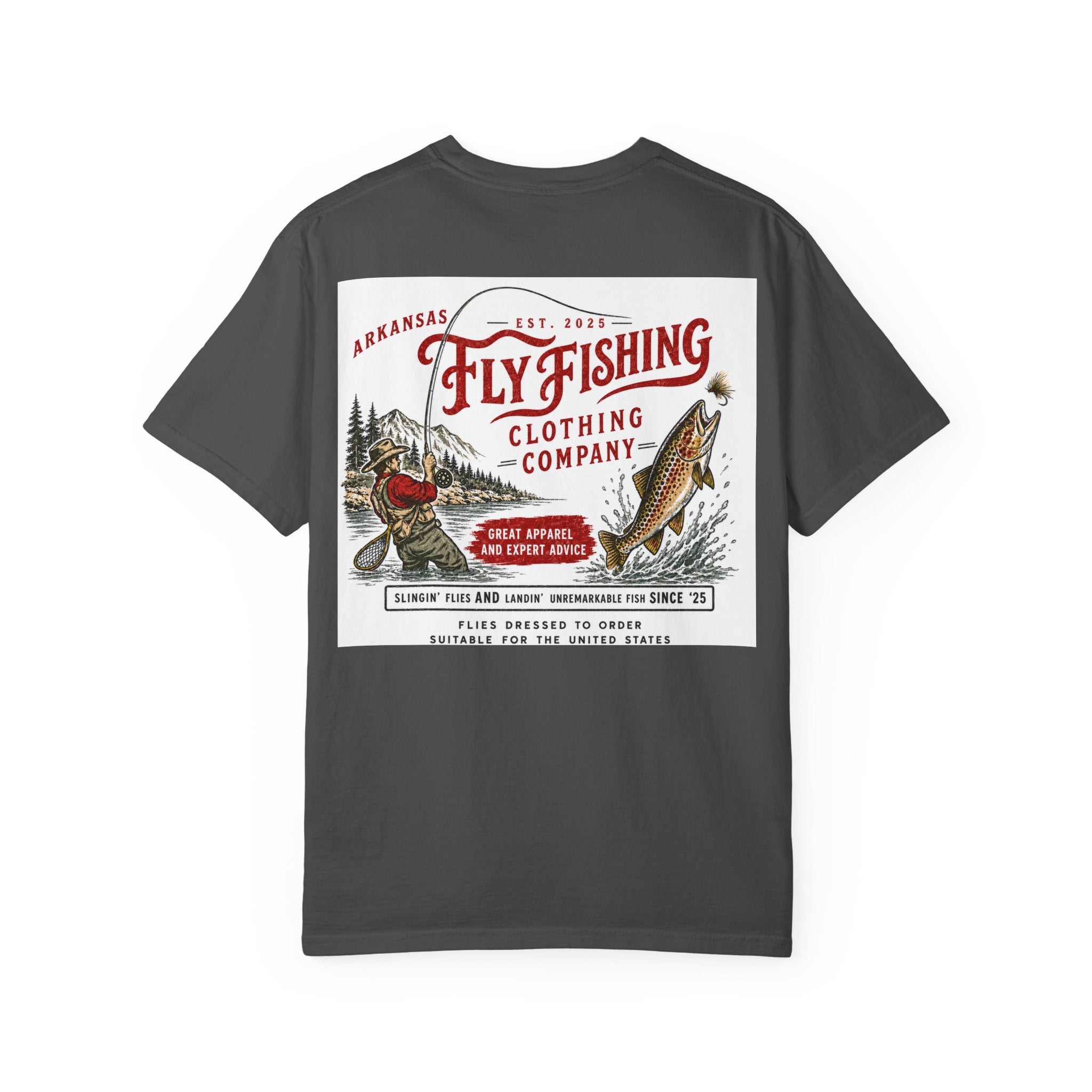 AFFCC Vintage Hog/Trout Hybrid Patch T-Shirt | Small Chest Pocket Graphic/ Large Vintage Back Graphic