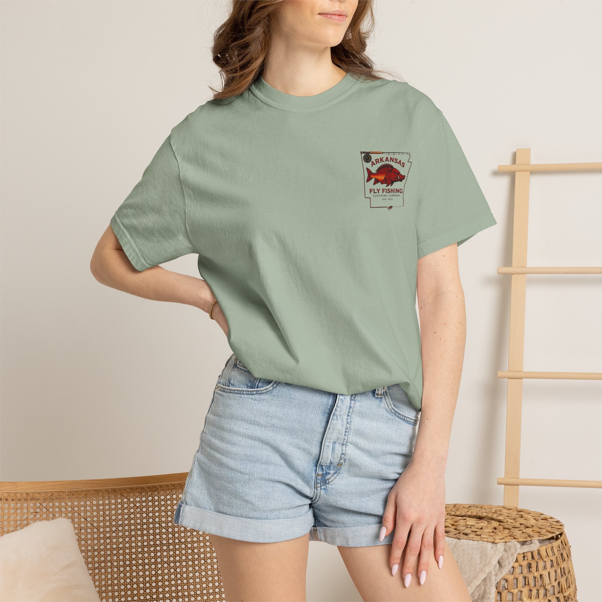 Fly Fishing T‑Shirt — Arkansas Boar Angler Graphic Tee