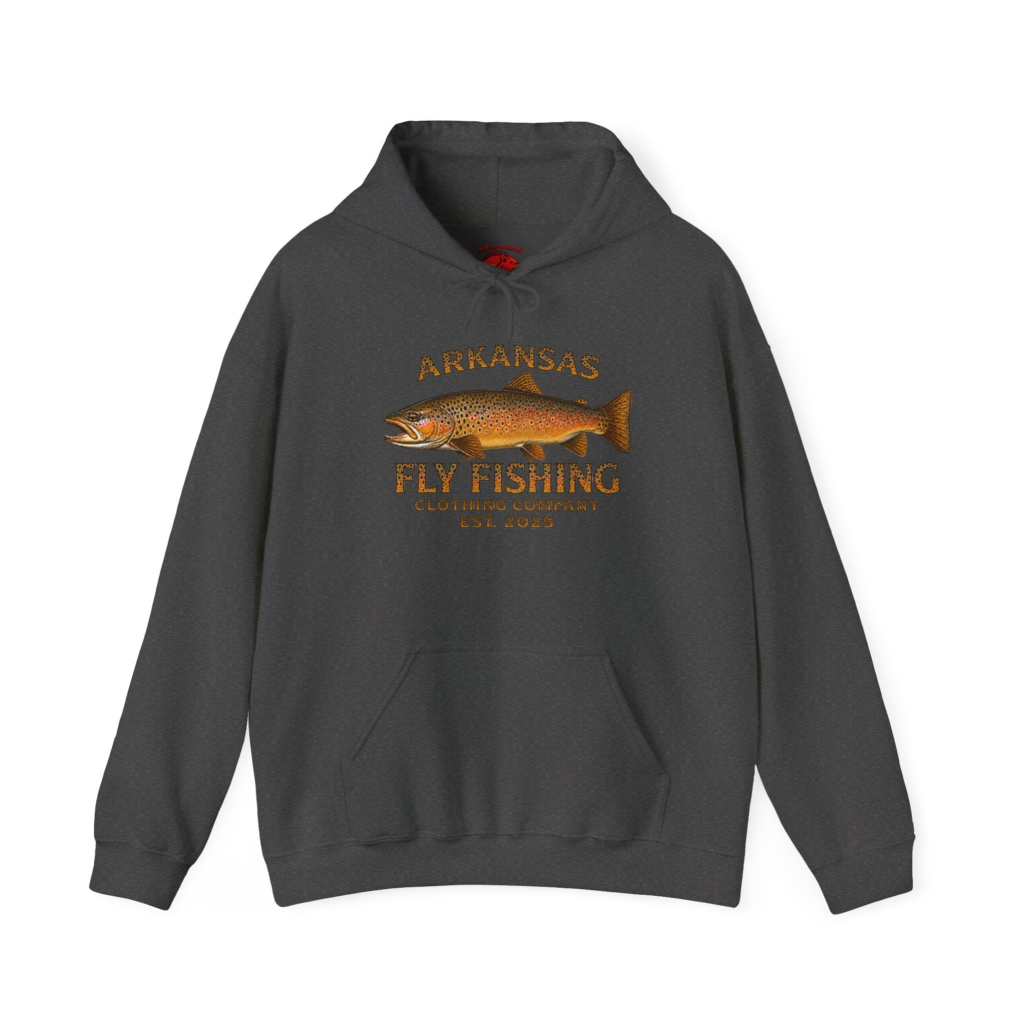 Arkansas Fly Fishing Clothing Company  Hoodie – Brown Trout Design