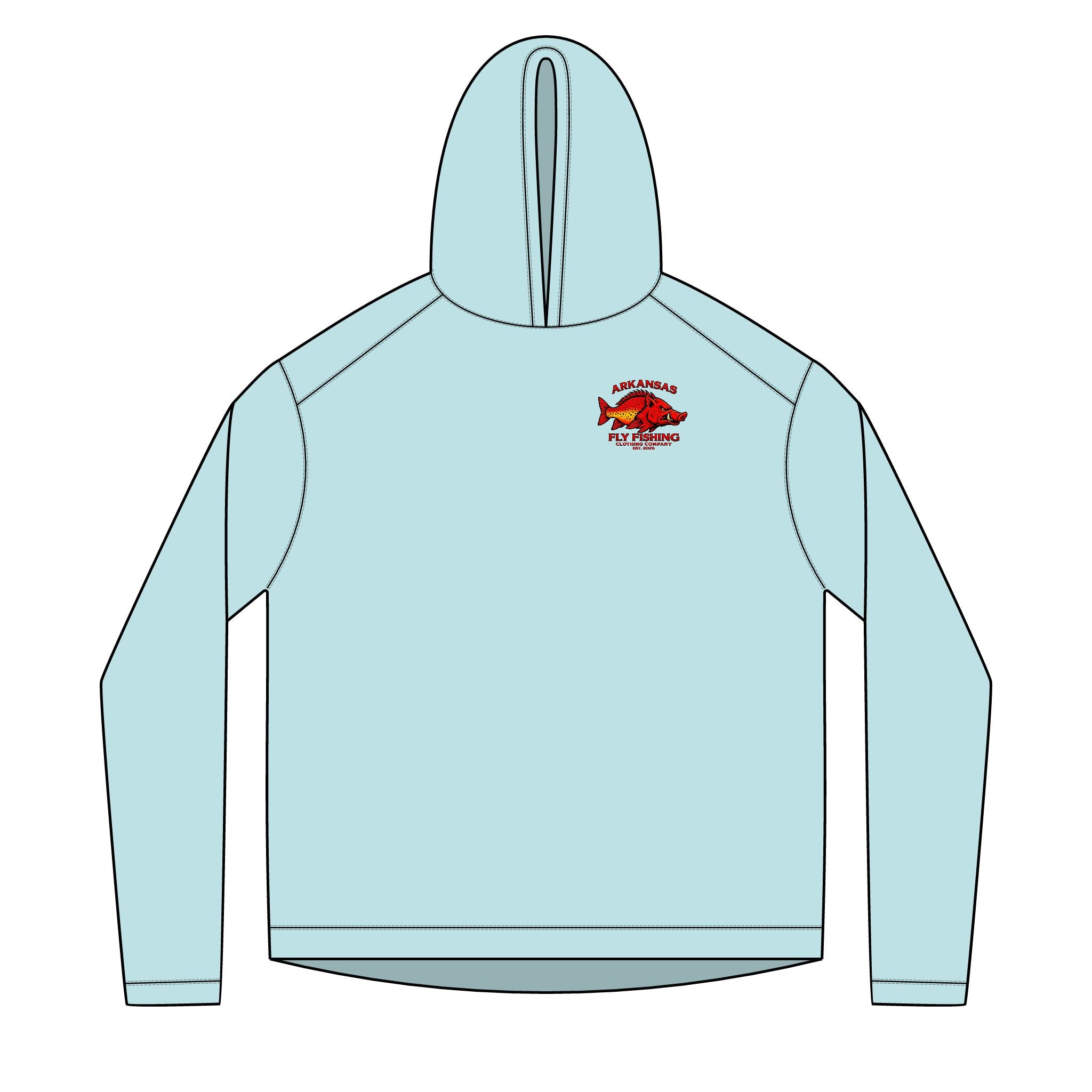 AFFCC Brown Trout Chasing Streamer Sun Hoodie DTG Print