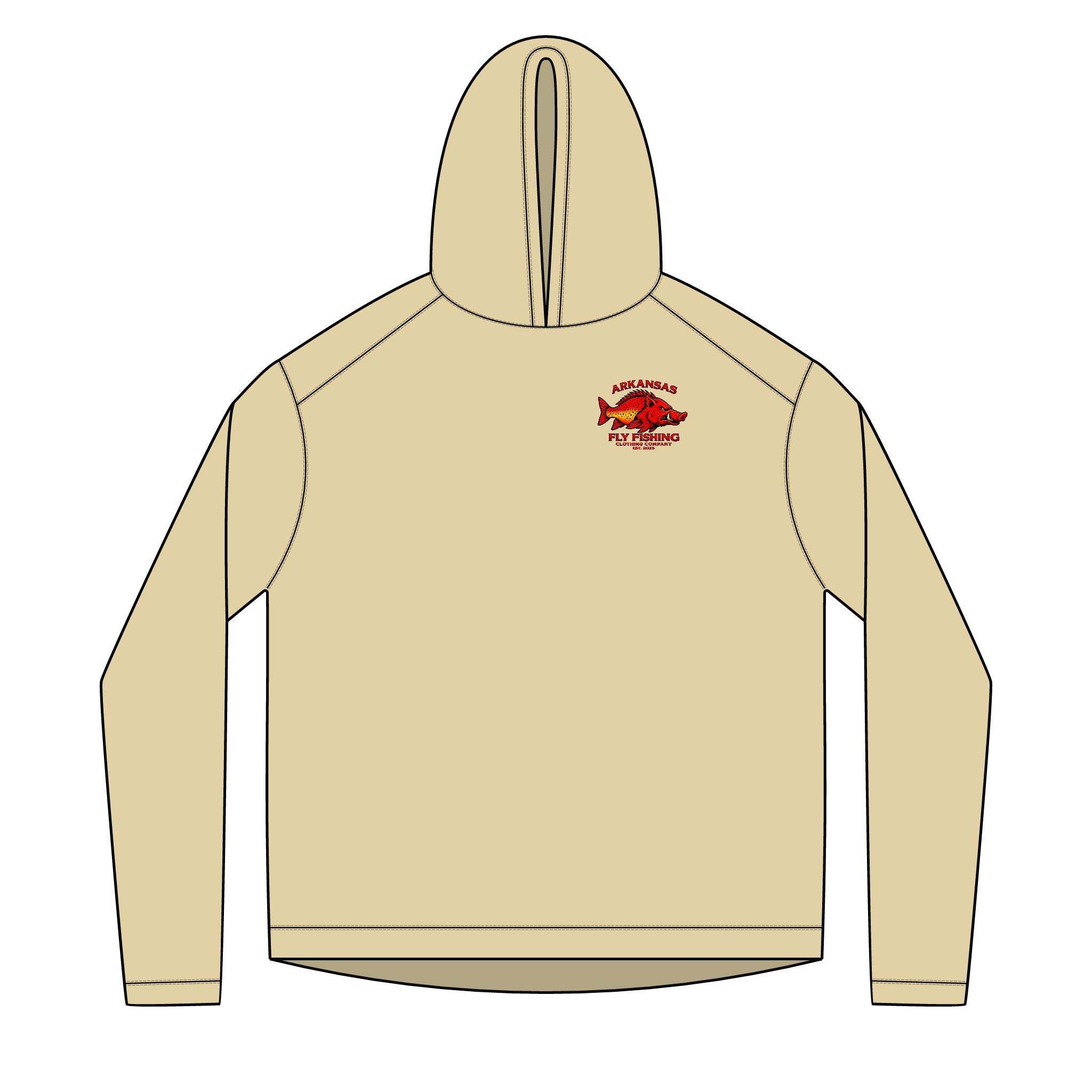 AFFCC Brown Trout Chasing Streamer Sun Hoodie DTG Print