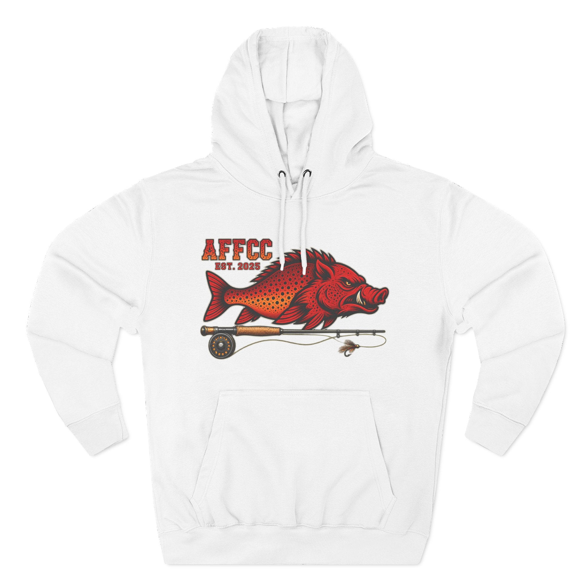 AFFCC Logo Hoodie — 'AFFCC' Hog/Trout Fly Rod Design
