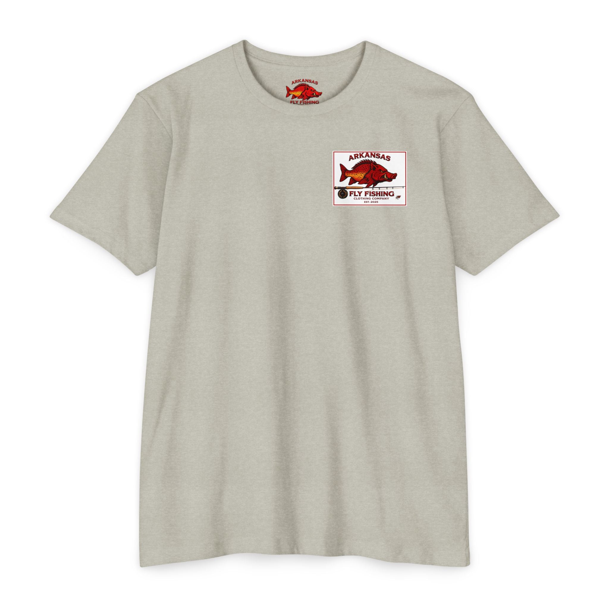 AFFCC Beer Menu Graphic T-Shirt — AFCCC 'Flies & Fish on Tap' Pocket & Back Print