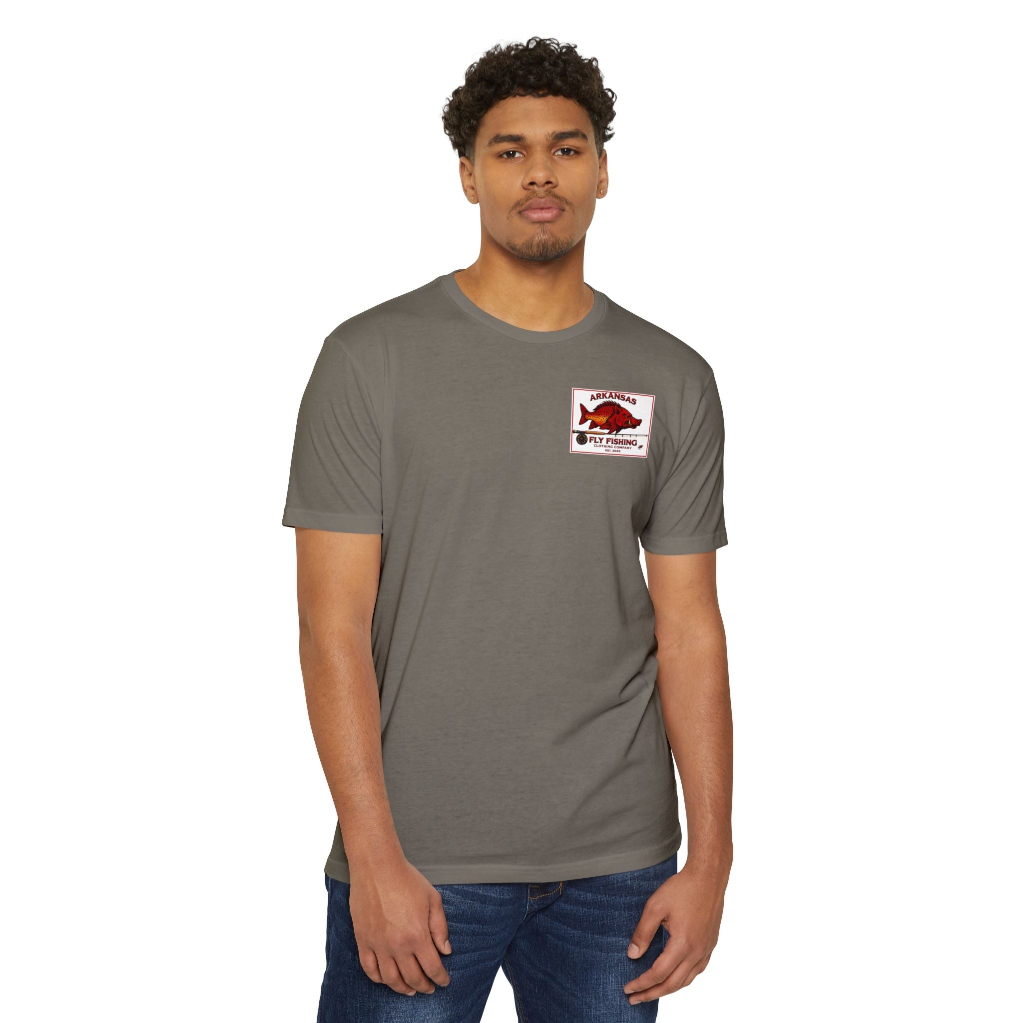 AFFCC Beer Menu Graphic T-Shirt — AFCCC 'Flies & Fish on Tap' Pocket & Back Print