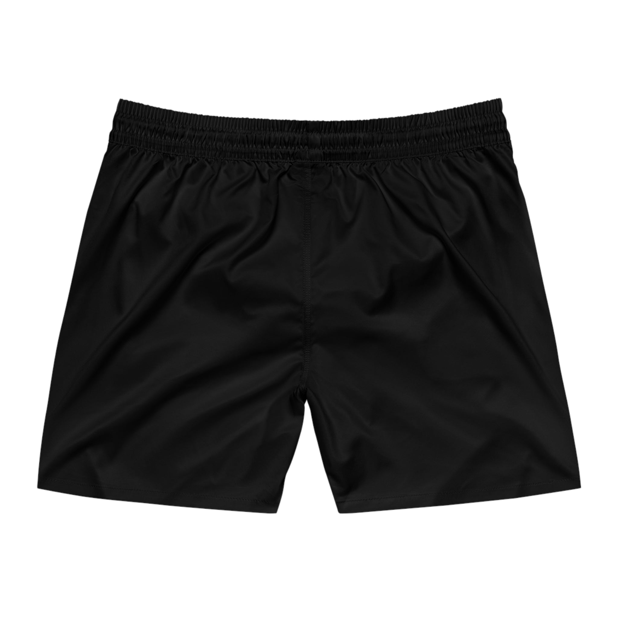 Men's Black Swim Shorts with 'AFTCC' Fishing Marlin Graphic
