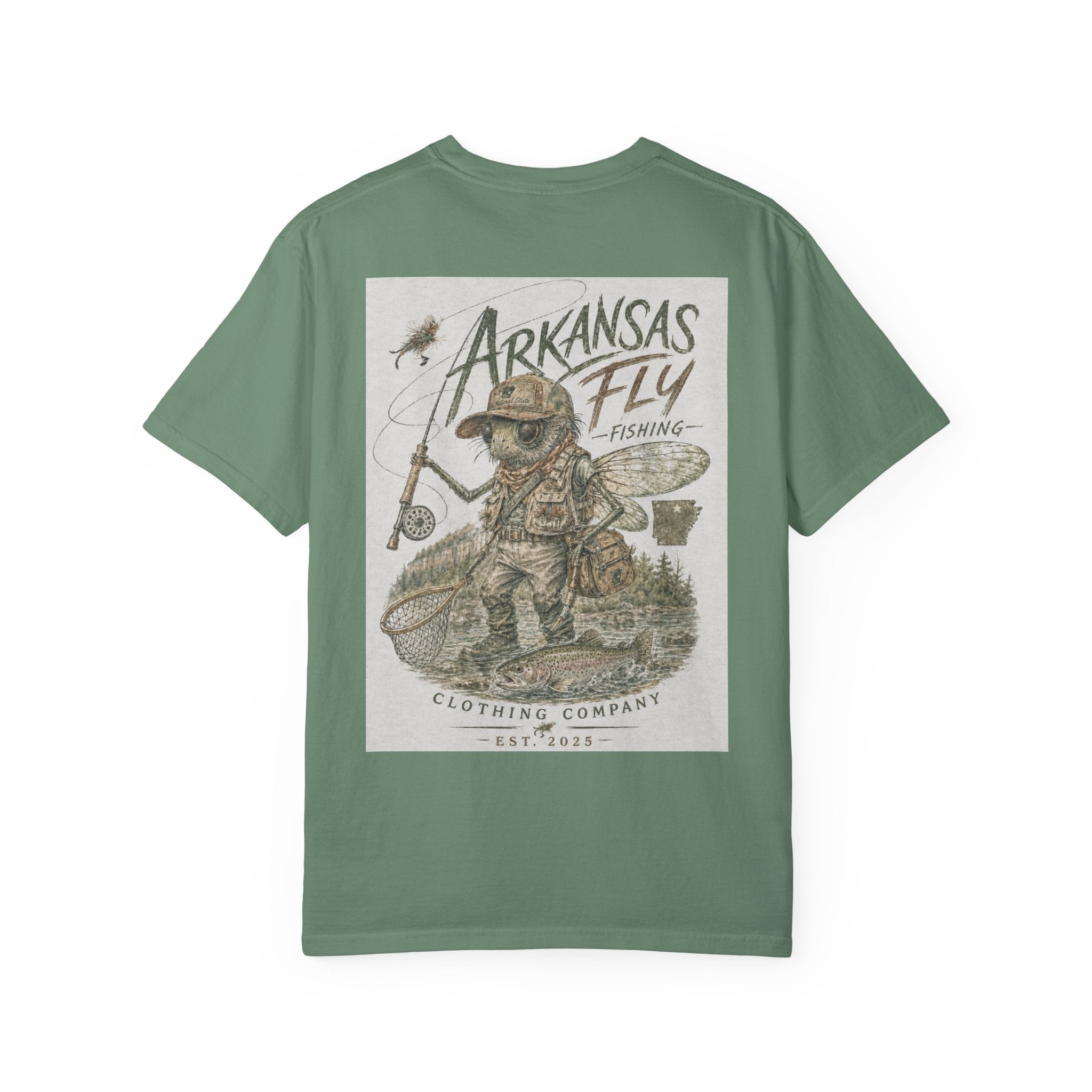AFFCC Arkansas Fly Fishing Illustration T-Shirt | Vintage Angler Graphic