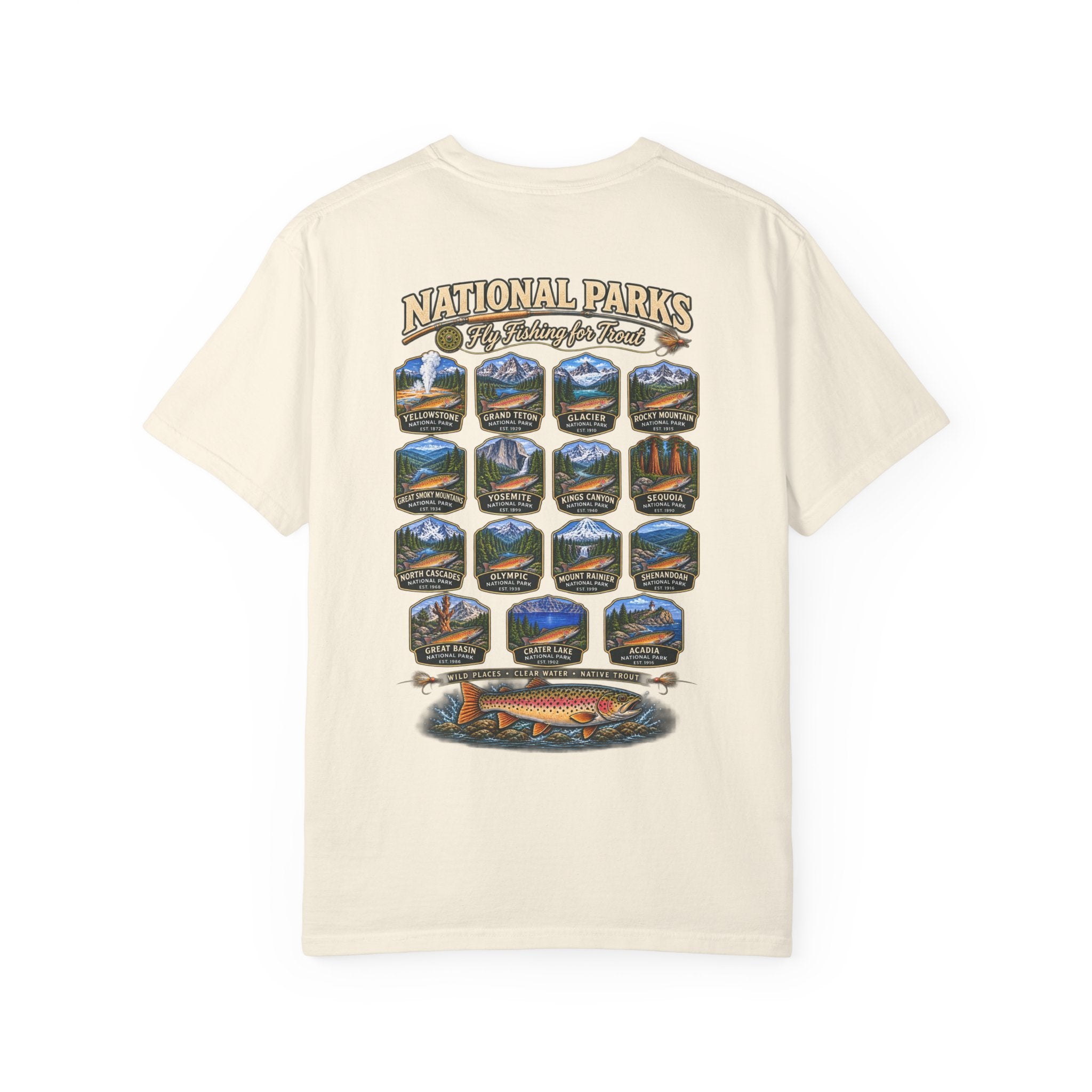 AFFCC National Parks Trout Roadtrip T‑Shirt — US Parks Vintage Design