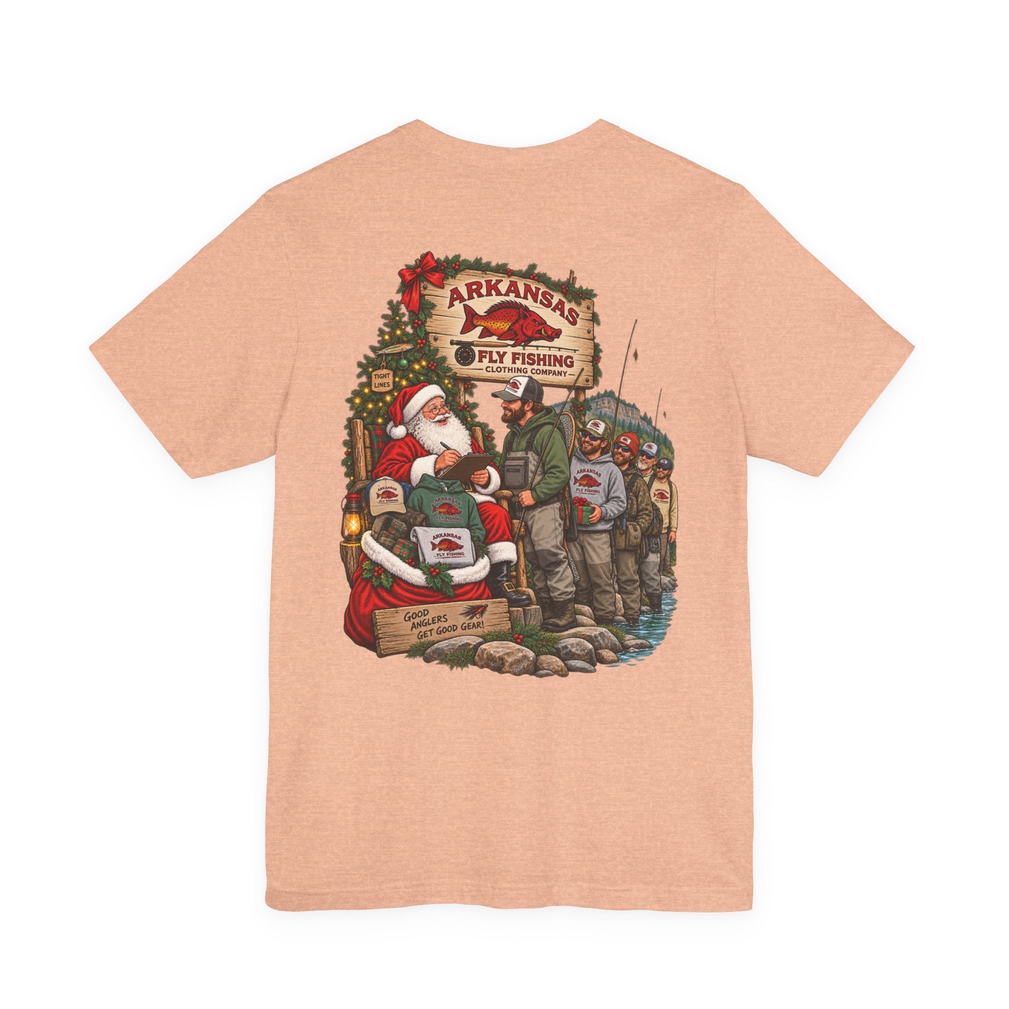 Athletic fit Runs Small AFFCC EST. 2025 Arkansas Fly Fishing Santa Christmas Tee