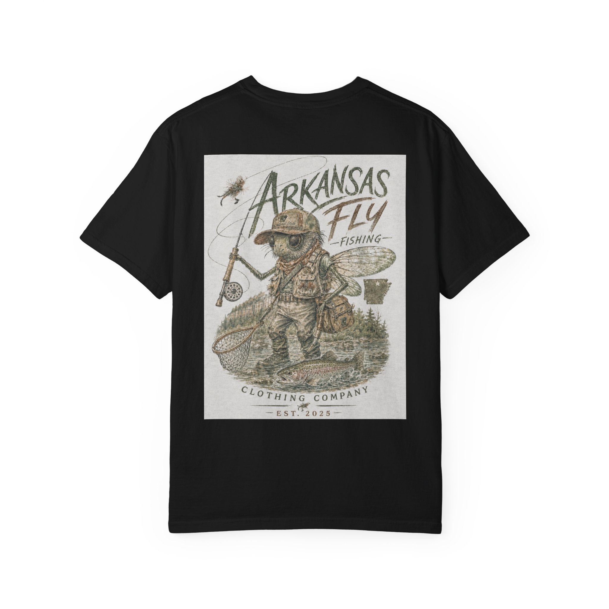 AFFCC Arkansas Fly Fishing Illustration T-Shirt | Vintage Angler Graphic