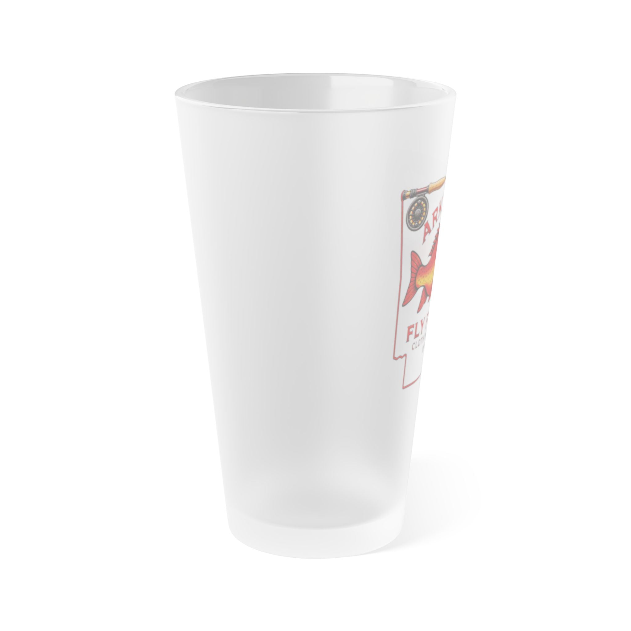 Arkansas Fly Fishing Clothing Company Frosted Pint Glass – 16oz Beer & Beverage Tumbler