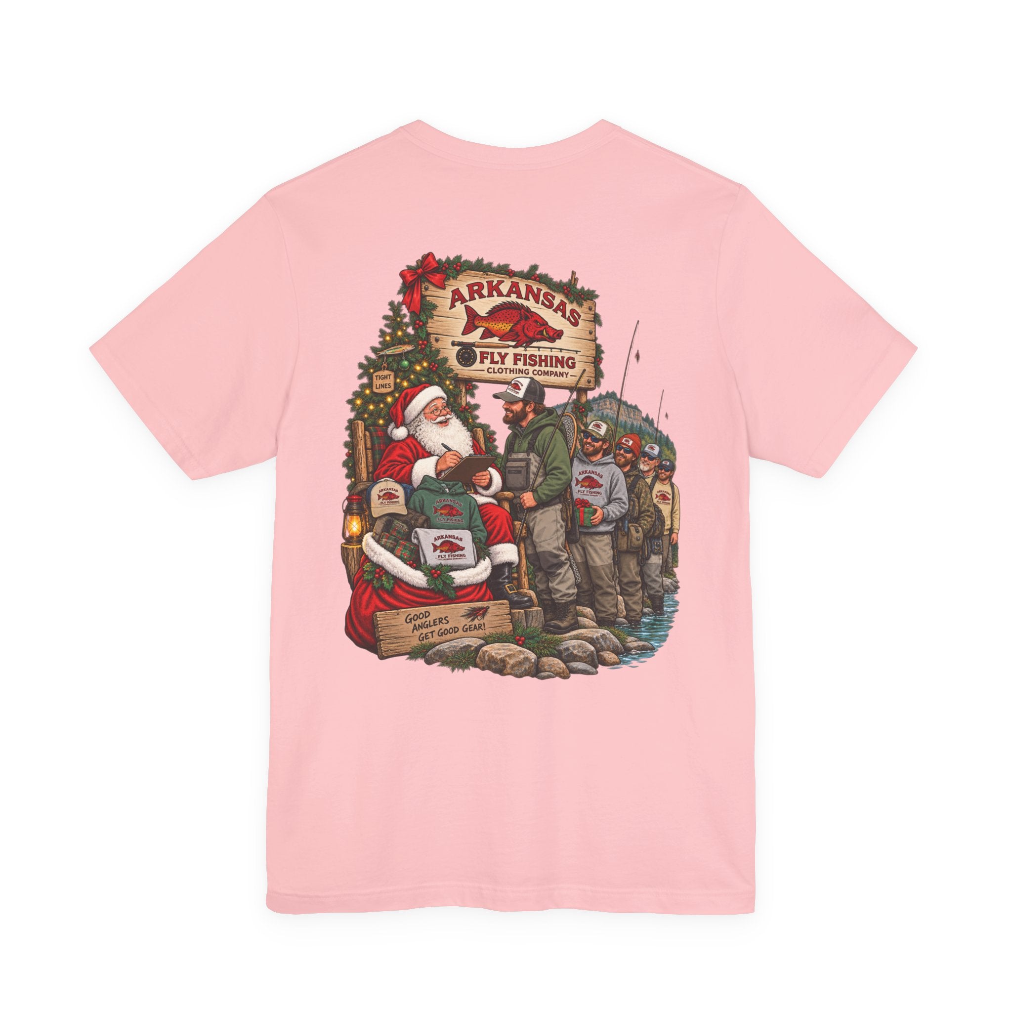 Athletic fit Runs Small AFFCC EST. 2025 Arkansas Fly Fishing Santa Christmas Tee