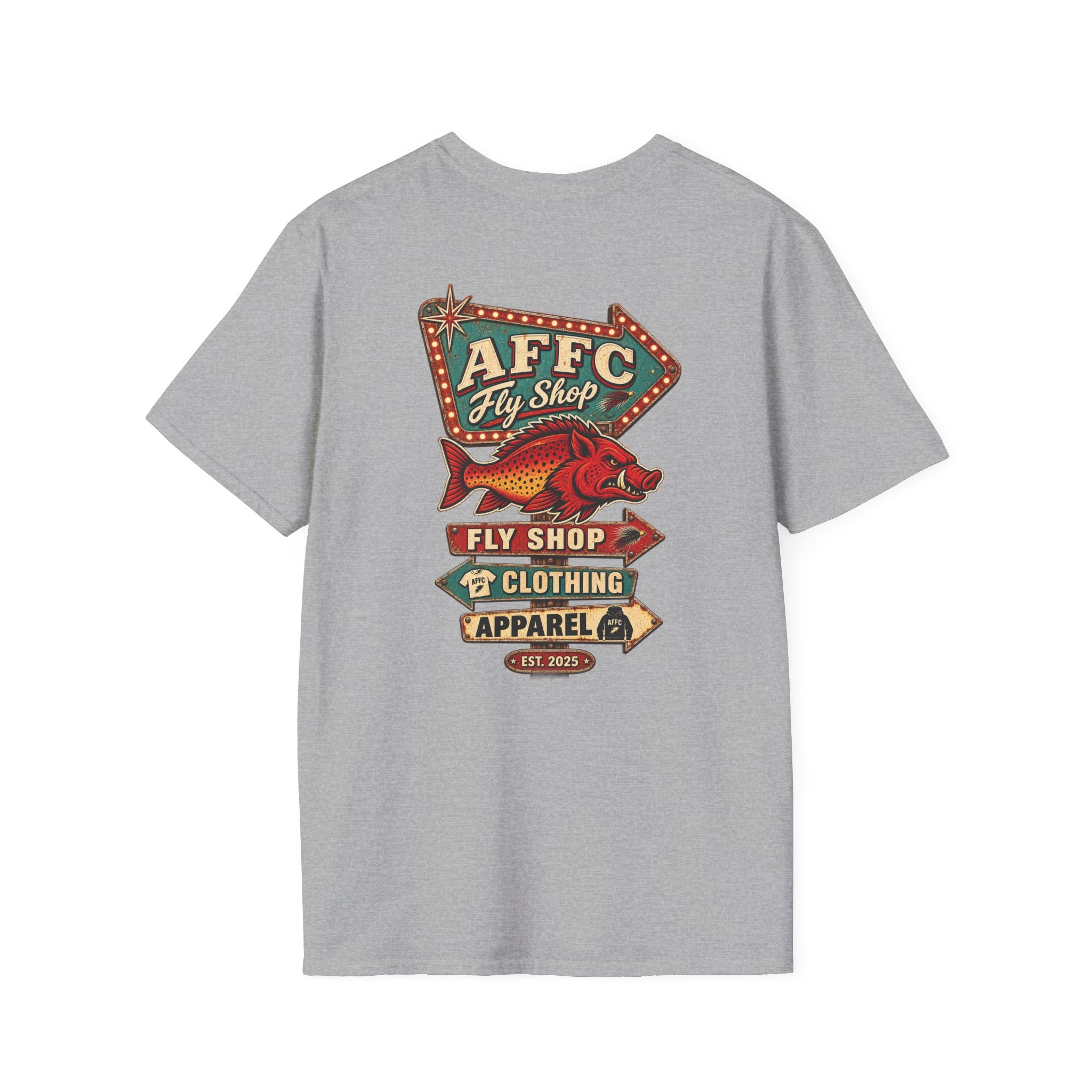 AFFCC Arkansas Fly Fishing Clothing Company Logo T-Shirt | Retro Sign Angler Shirt