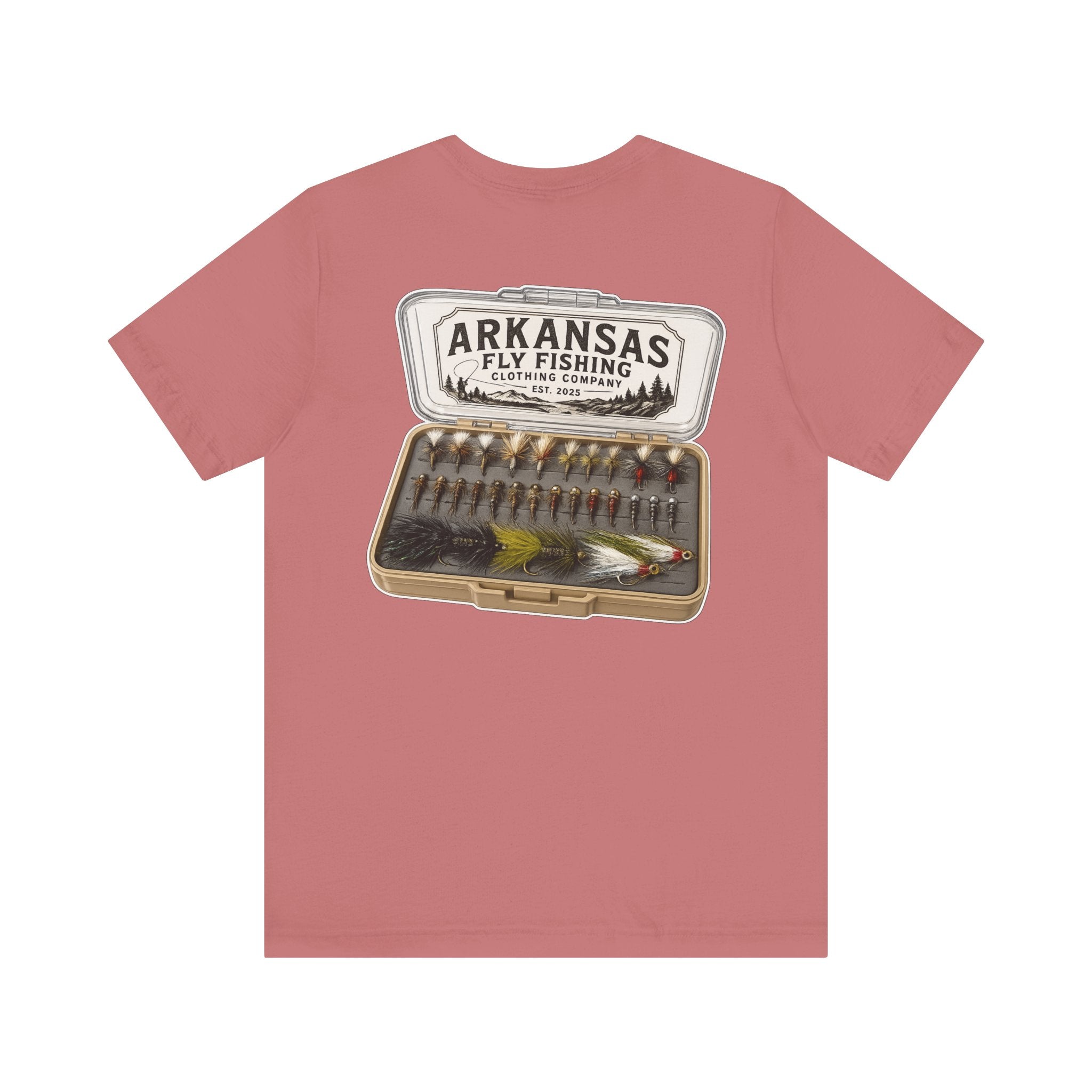 Athletic Fit Runs Small ARKANSAS FLY FISHING CLOTHING COMPANY - FLY BOX Unisex Jersey Short Sleeve Tee