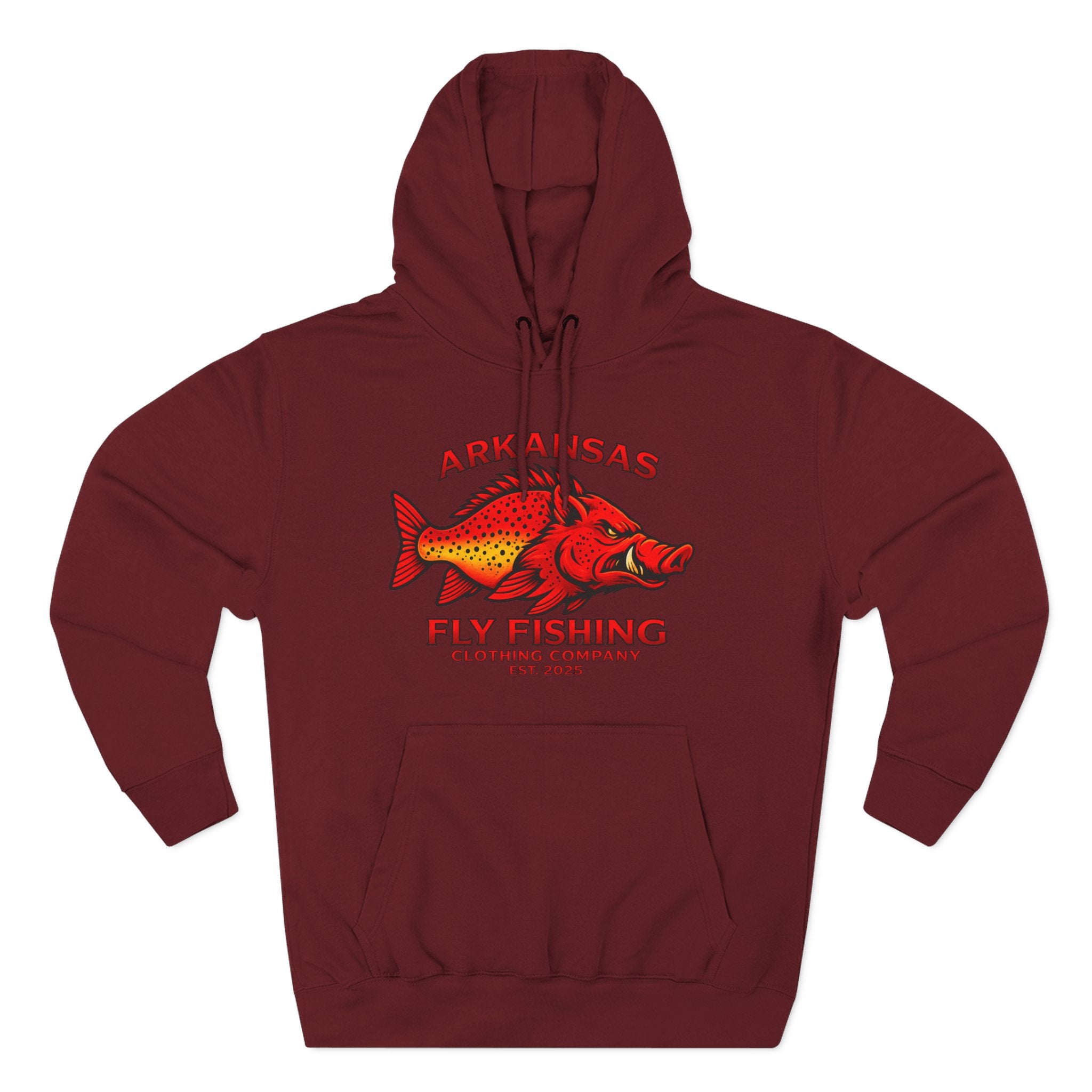 Arkansas Fly Fishing Clothing Company Logo Hoodie — Hog/Trout  Graphic Pullover