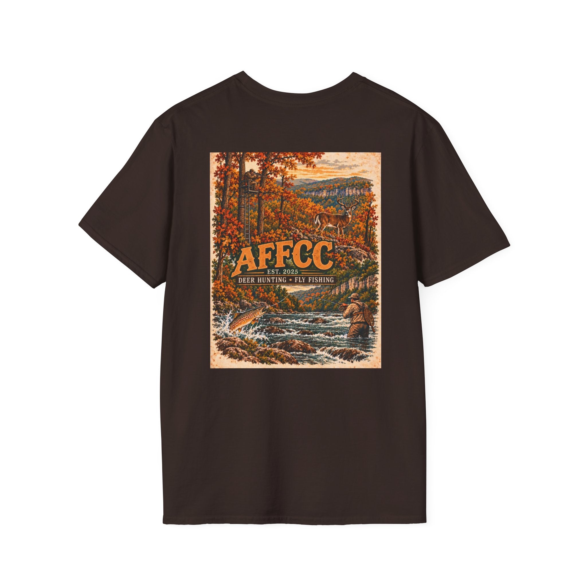 AFFCC Deer hunting and Fall River Fly Fishing Graphic T‑Shirt