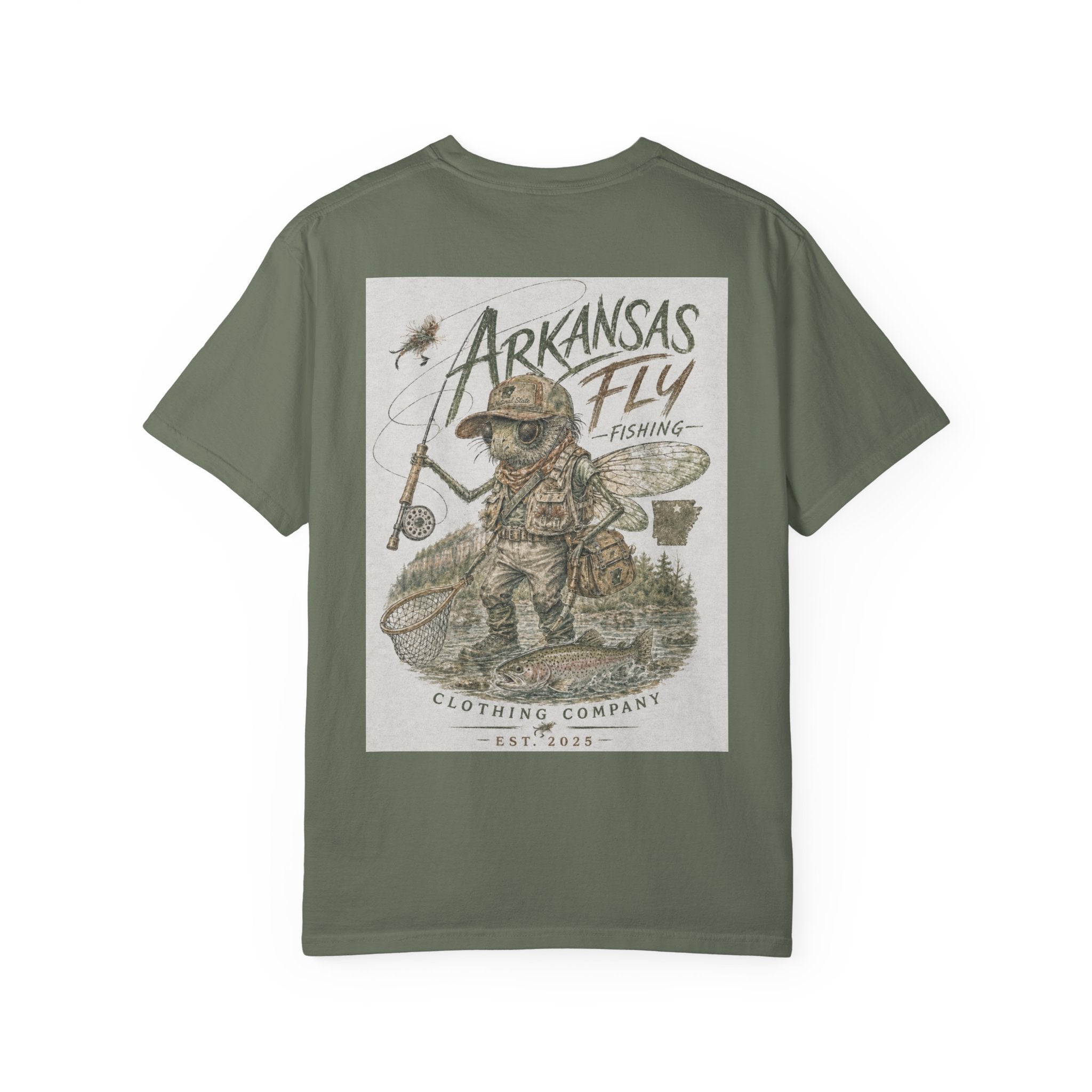 AFFCC Arkansas Fly Fishing Illustration T-Shirt | Vintage Angler Graphic
