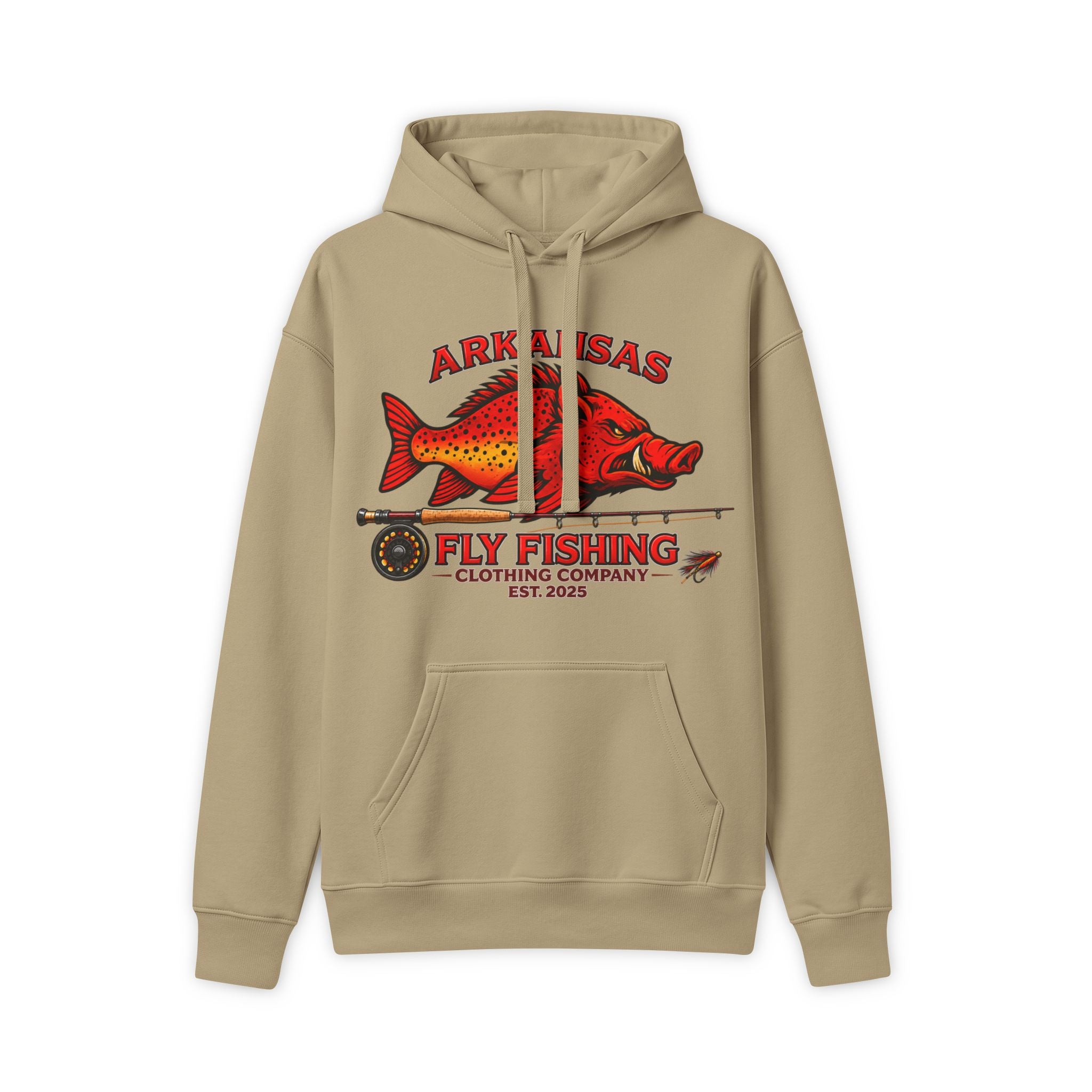 Arkansas Fly Fishing Clothing Company Hoodie – Vintage Hog/Trout Graphic Pullover