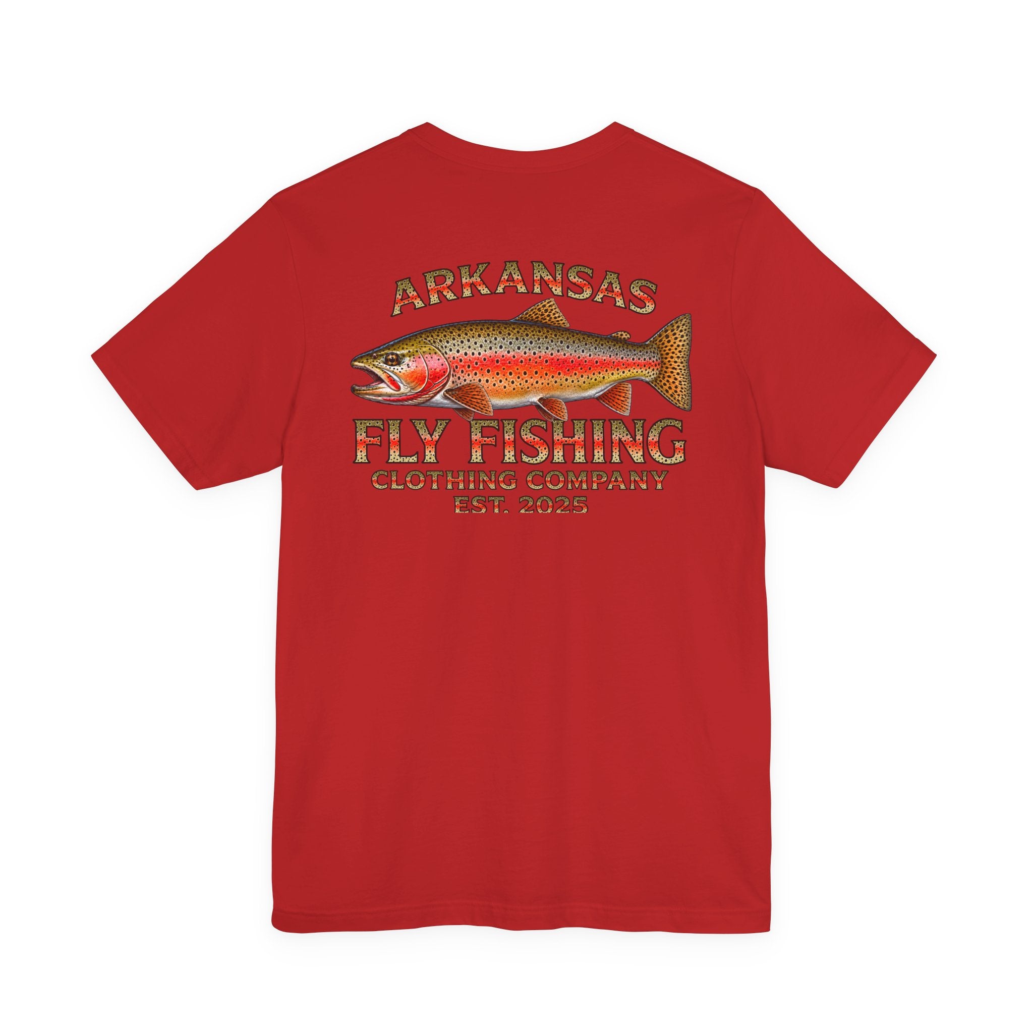 Athletic fit Runs Small Arkansas Fly Fishing Clothing Company Tee — Cutthroat Trout Graphic Short Sleeve Shirt