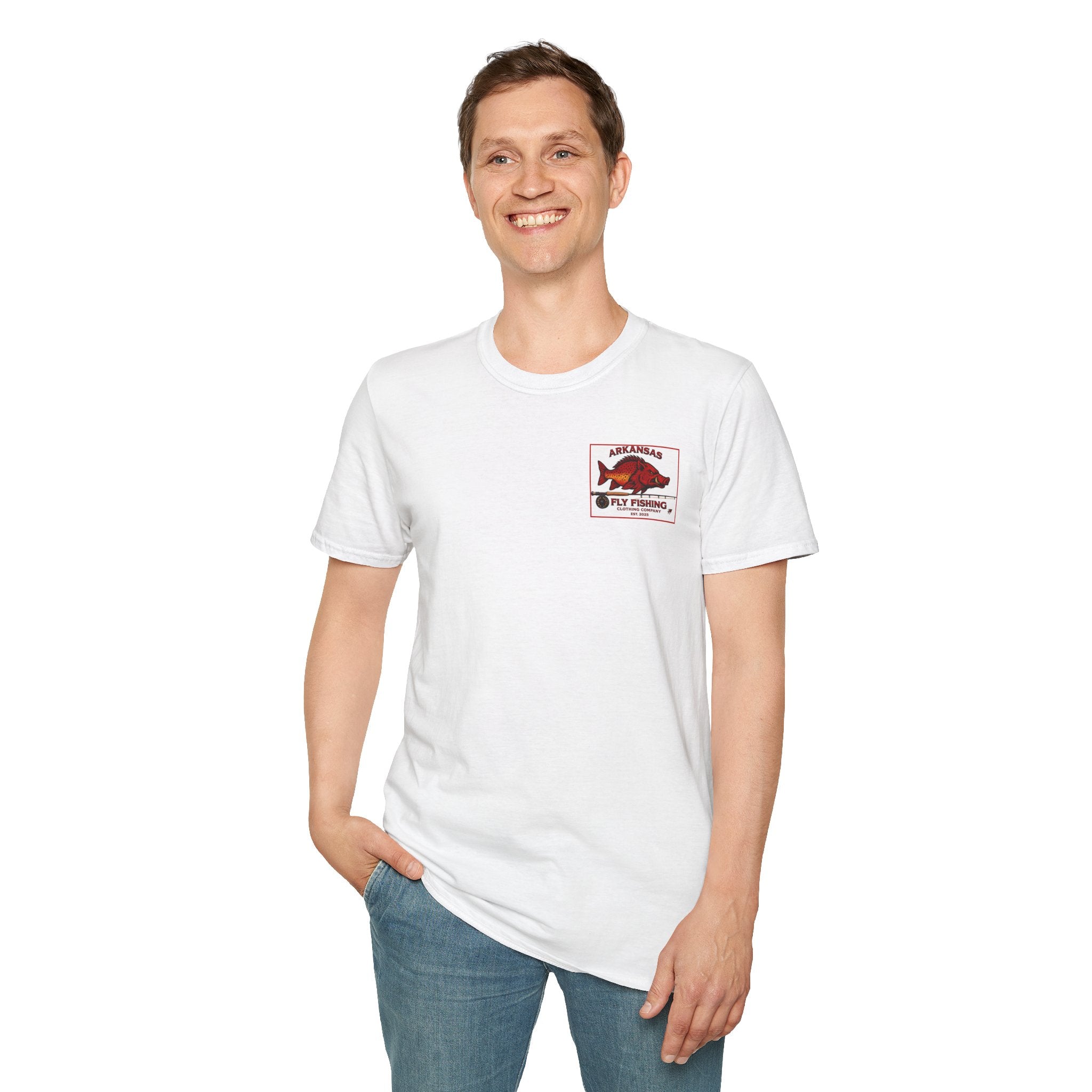 AFFCC Arkansas Fly Fishing Patch T-Shirt — Trout Logo Pocket Tee