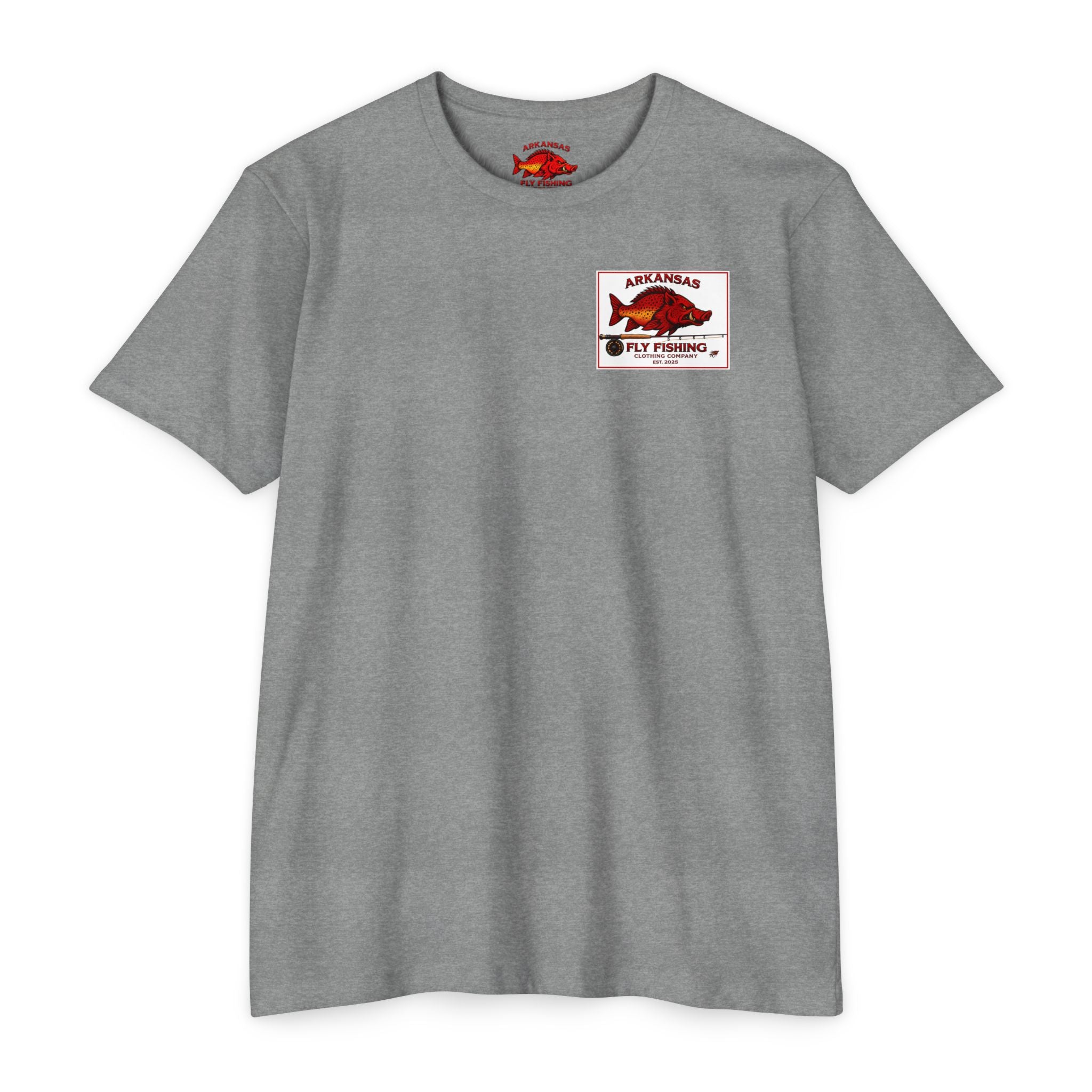 AFFCC Beer Menu Graphic T-Shirt — AFCCC 'Flies & Fish on Tap' Pocket & Back Print