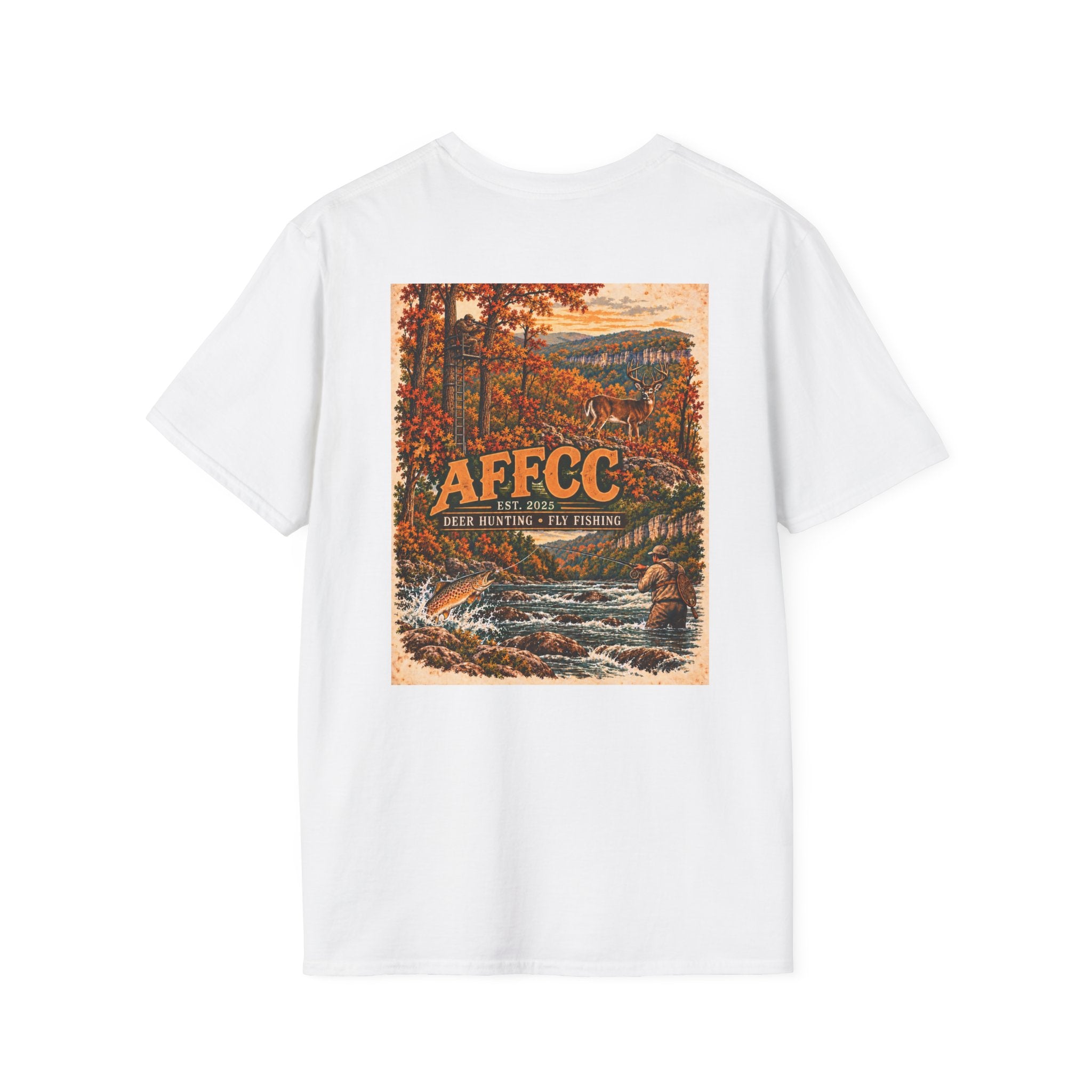 AFFCC Deer hunting and Fall River Fly Fishing Graphic T‑Shirt