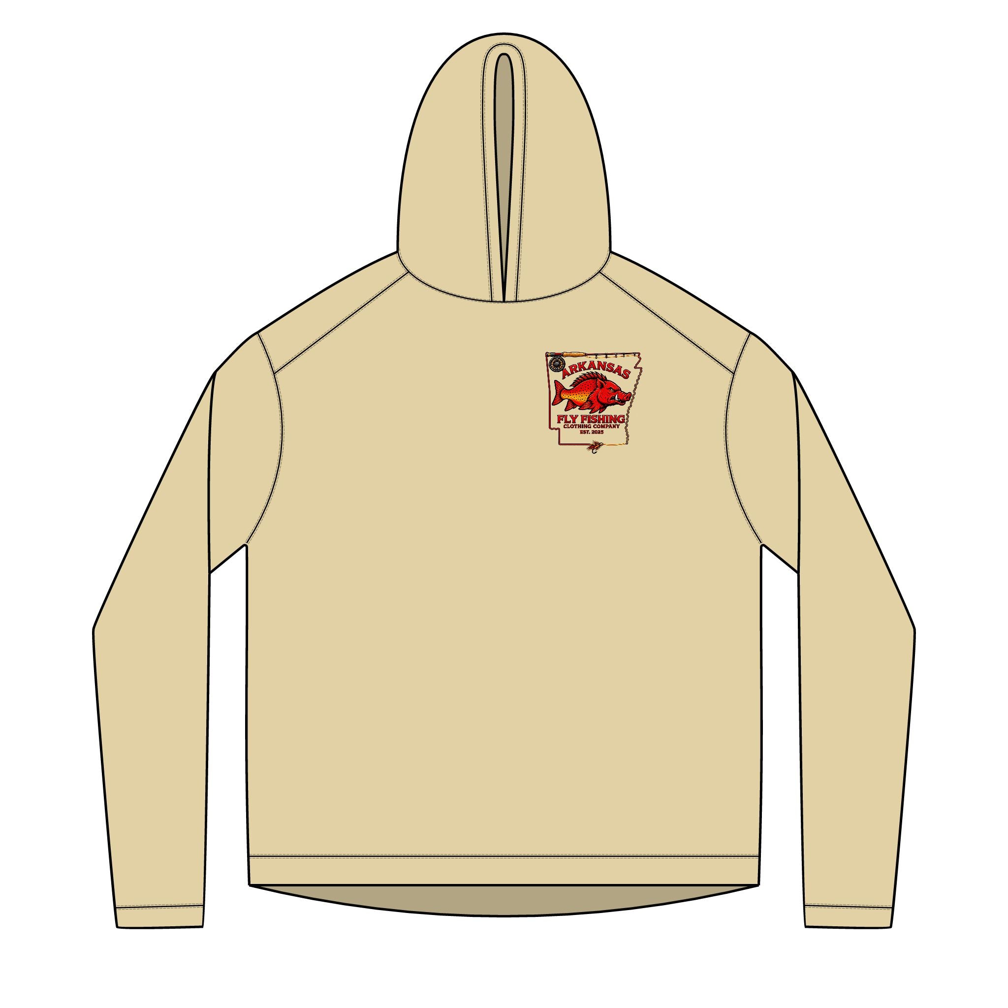 AFFCC Parachute Adams Sun Hoodie — Parachute Adams Dry Fly DTG Graphic Pullover