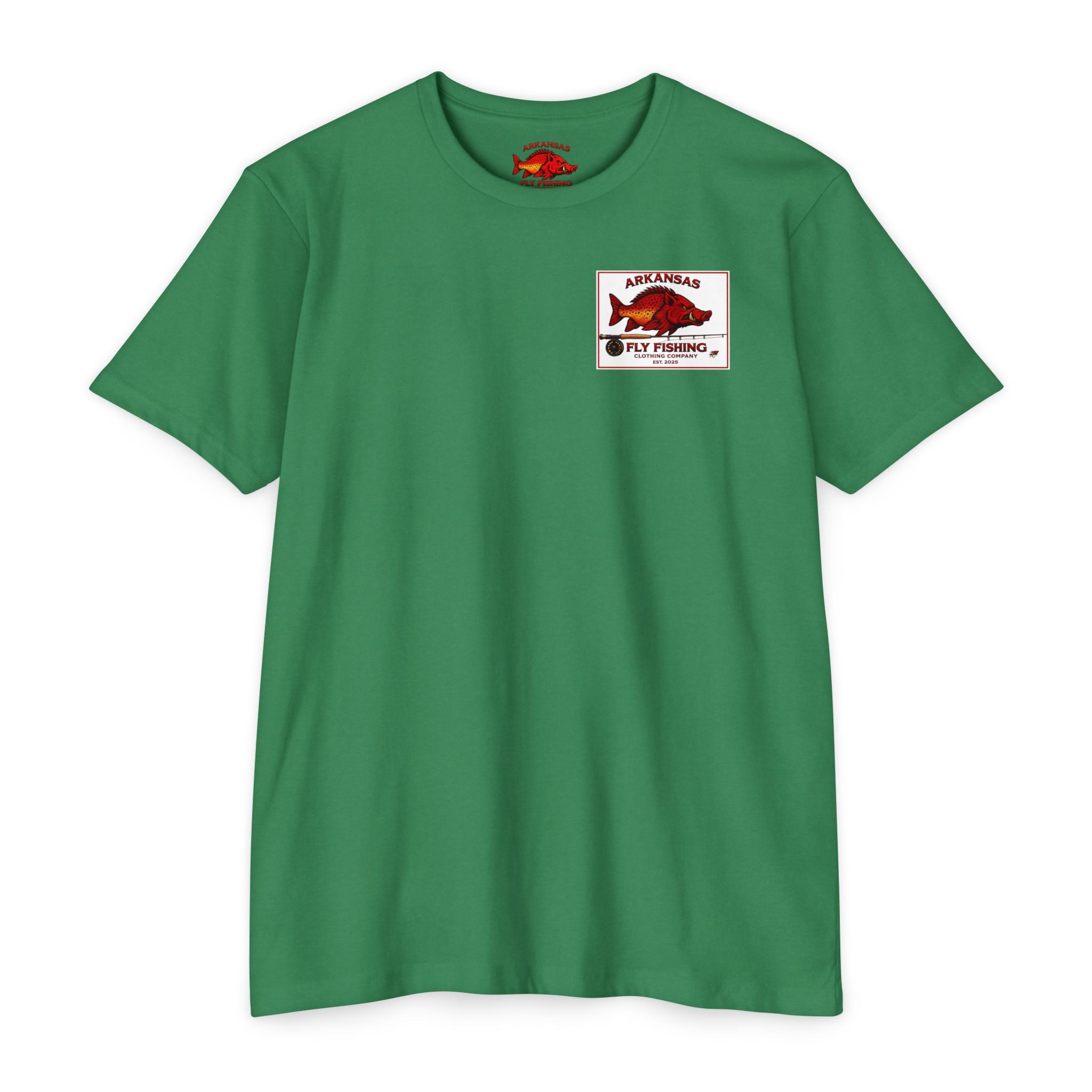 AFFCC Beer Menu Graphic T-Shirt — AFCCC 'Flies & Fish on Tap' Pocket & Back Print