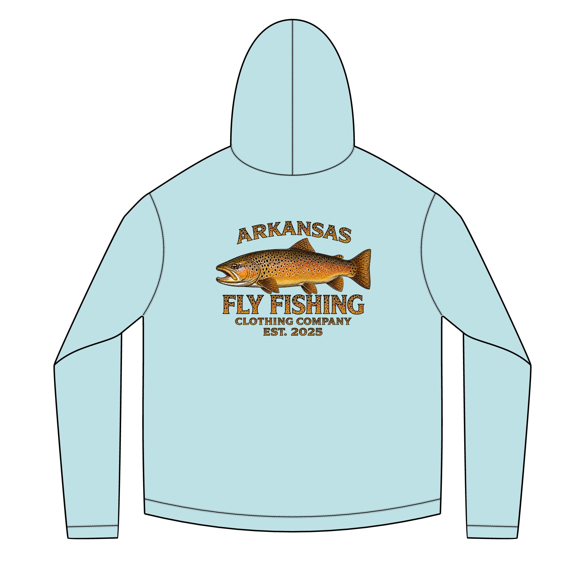 AFFCC Brown Trout DTG Print Sun Hoodie — AFFCC Trout Graphic Sun Hoodie Pullover