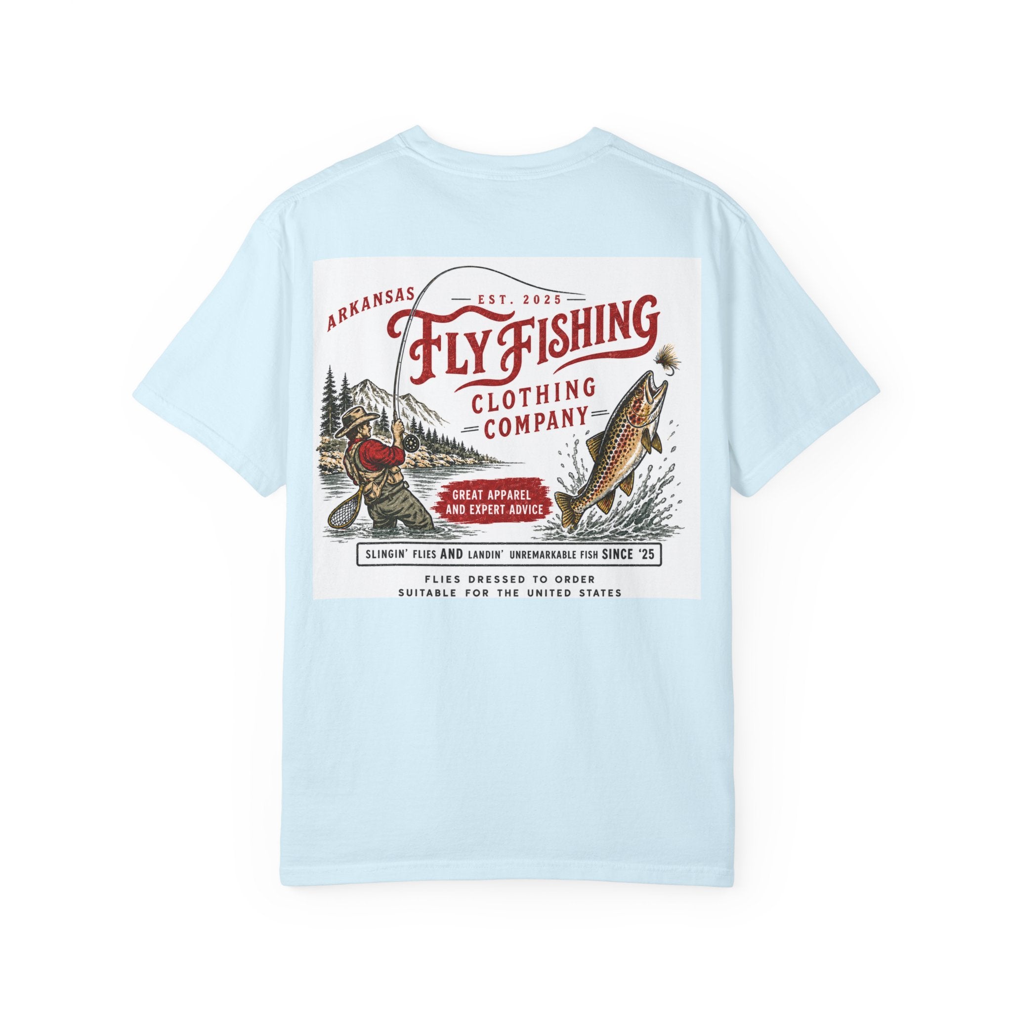 AFFCC Vintage Hog/Trout Hybrid Patch T-Shirt | Small Chest Pocket Graphic/ Large Vintage Back Graphic