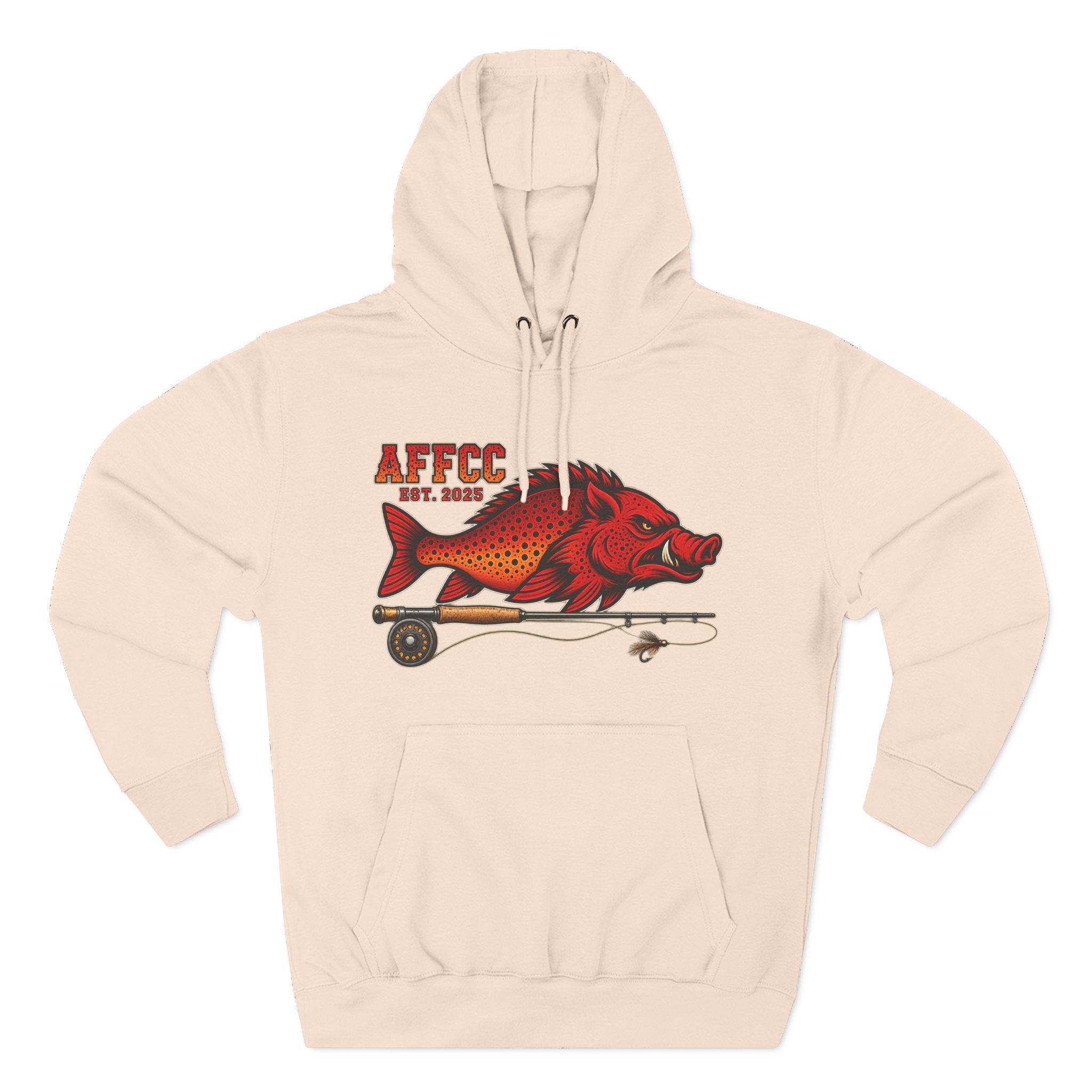 AFFCC Logo Hoodie — 'AFFCC' Hog/Trout Fly Rod Design
