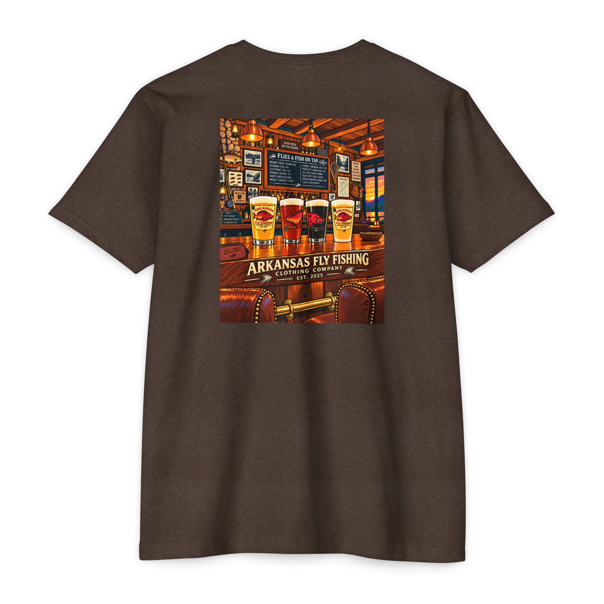 AFFCC Beer Pub Graphic T-Shirt — Arkansas Fly Fishing Clothing Company Logo