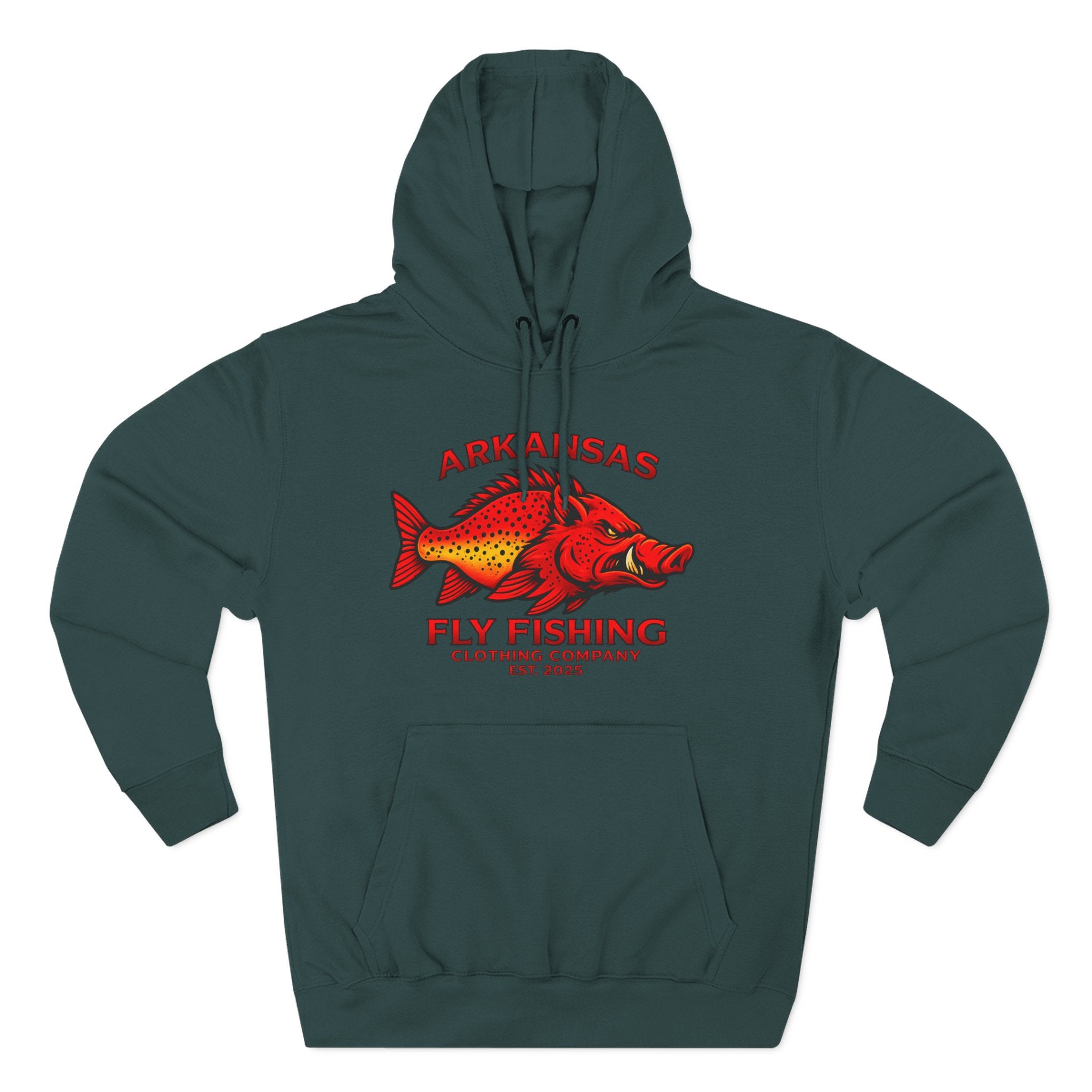 Arkansas Fly Fishing Clothing Company Hoodie — Hog/Trout  Graphic Fleece Pullover