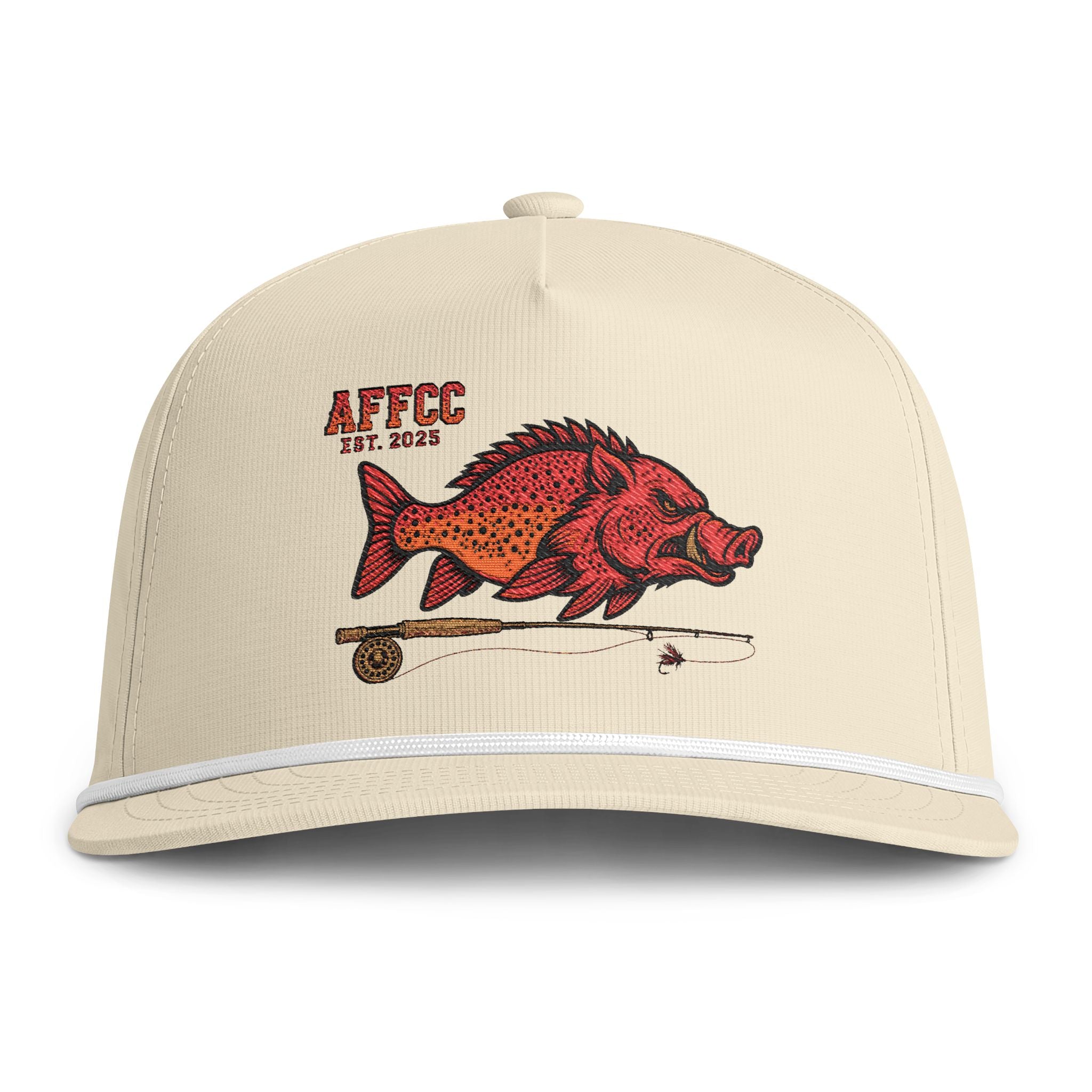 Color Comforts Rope Hat AFFCC EST. 2025 Logo Embroidered Semi Structured Adjustable Hat– AFFCC Sunwashed Trucker Hat