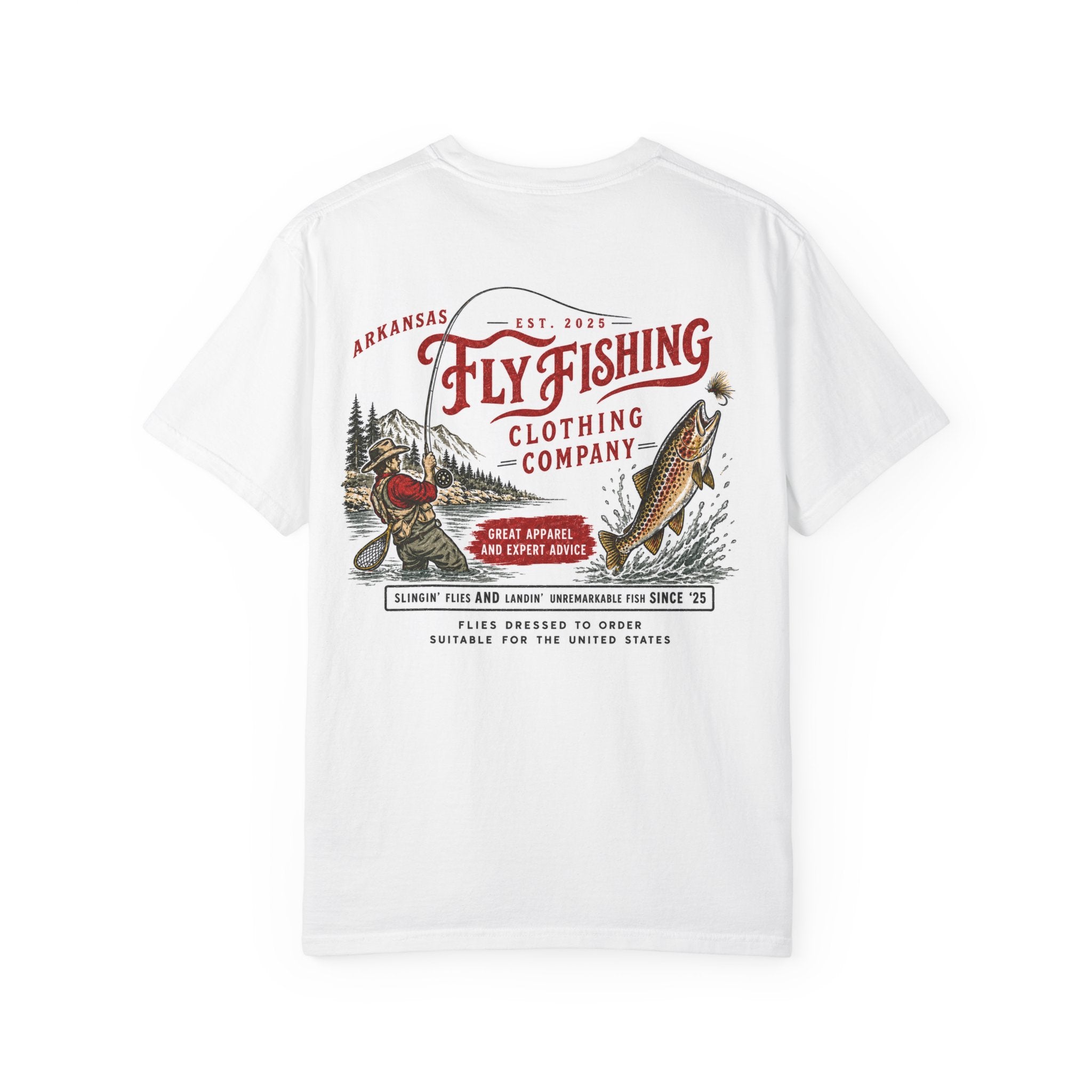 AFFCC Vintage Hog/Trout Hybrid Patch T-Shirt | Small Chest Pocket Graphic/ Large Vintage Back Graphic