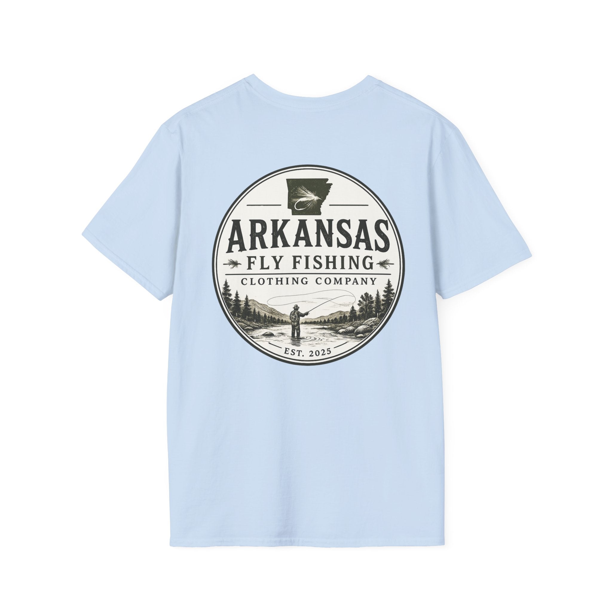 AFFCC Arkansas Fly Fishing Patch T-Shirt — Trout Logo Pocket Tee
