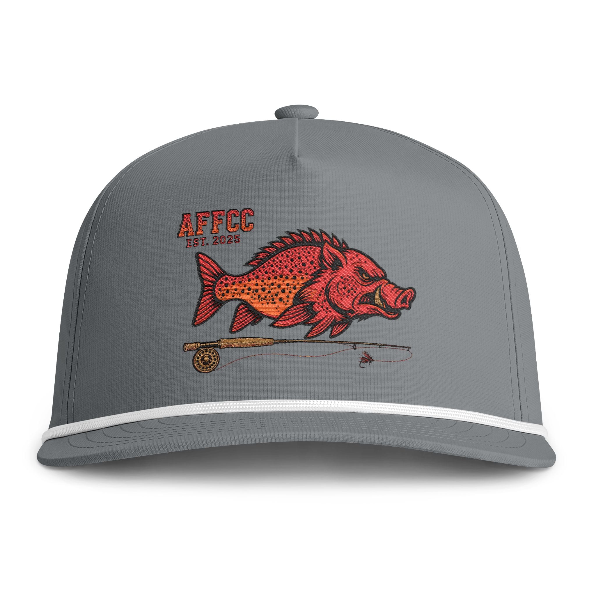Color Comforts Rope Hat AFFCC EST. 2025 Logo Embroidered Semi Structured Adjustable Hat– AFFCC Sunwashed Trucker Hat