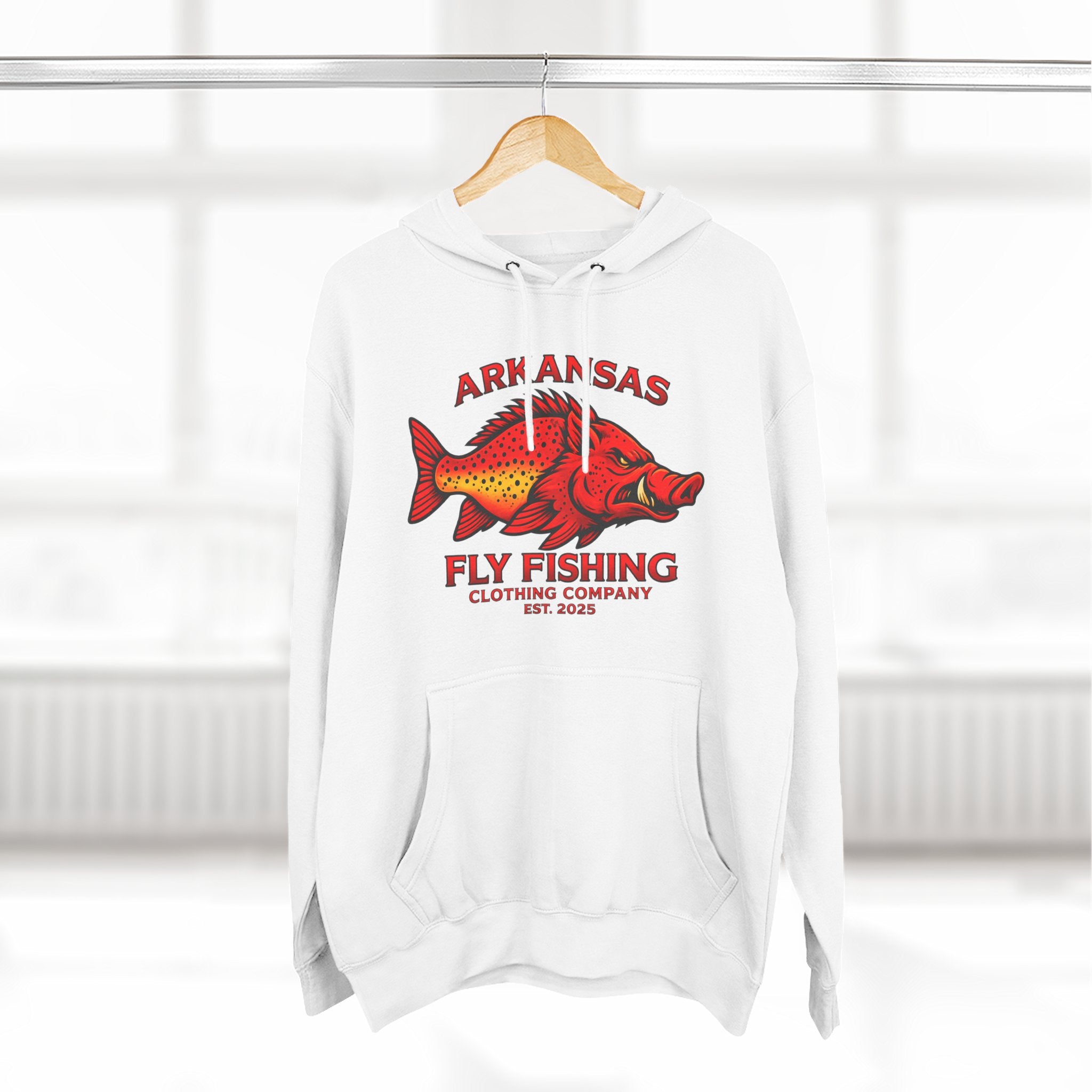 Arkansas Fly Fishing Clothing Company Hoodie — Hog/Trout  Graphic Fleece Pullover