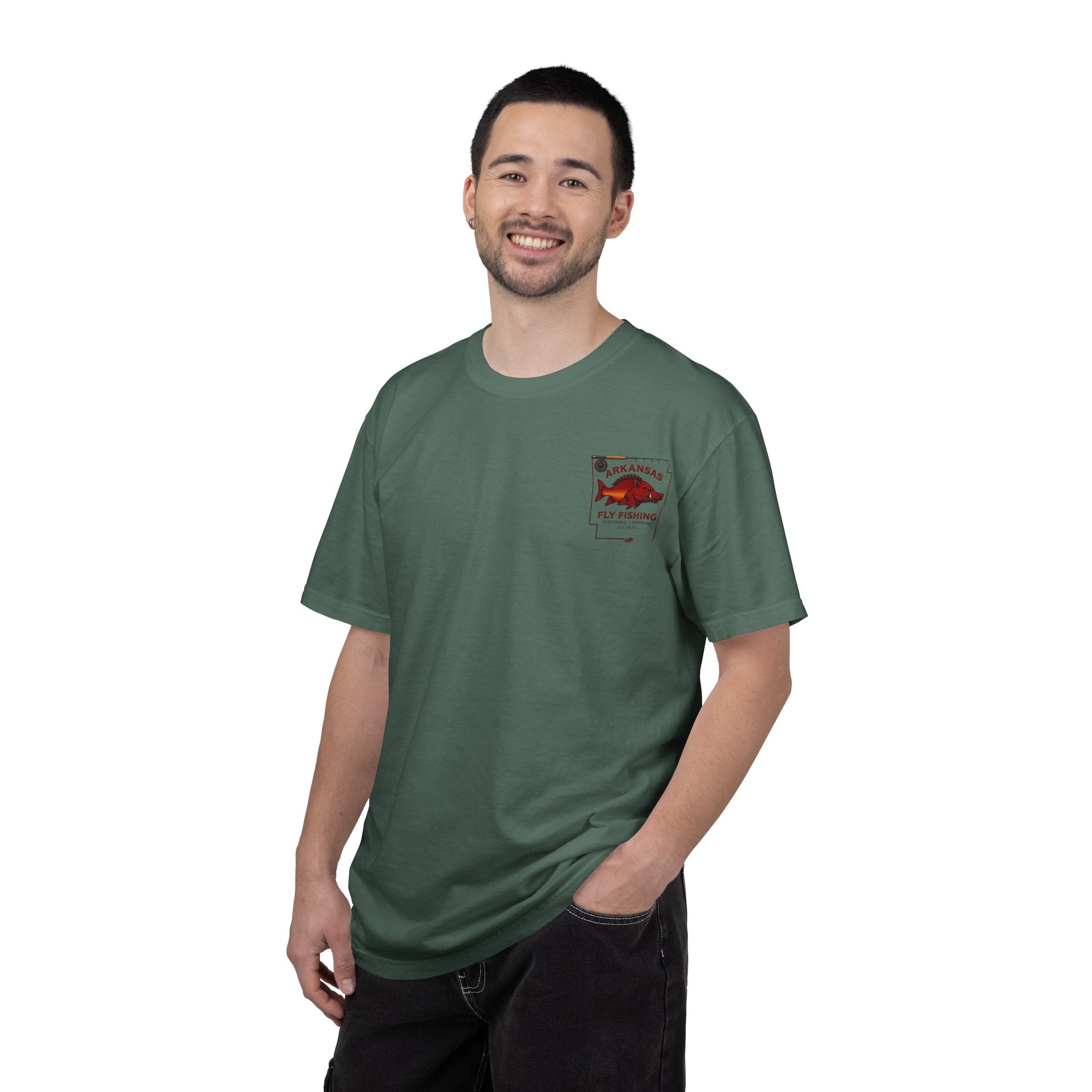 Fly Fishing T‑Shirt — Arkansas Boar Angler Graphic Tee