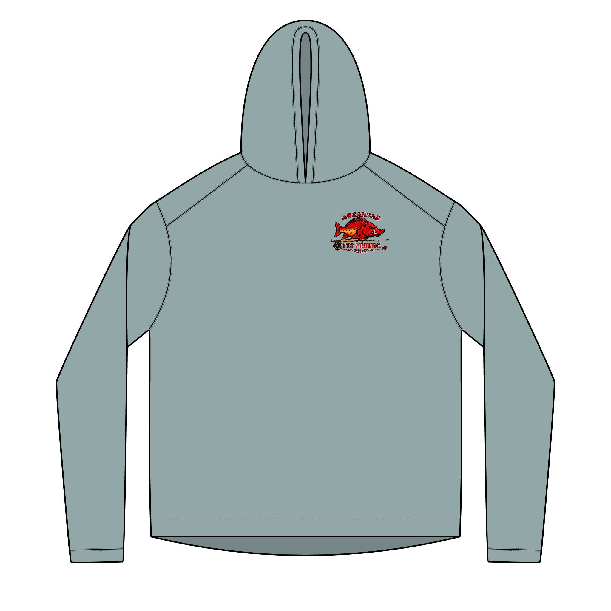 AFFCC Brown Trout DTG Print Sun Hoodie — AFFCC Trout Graphic Sun Hoodie Pullover