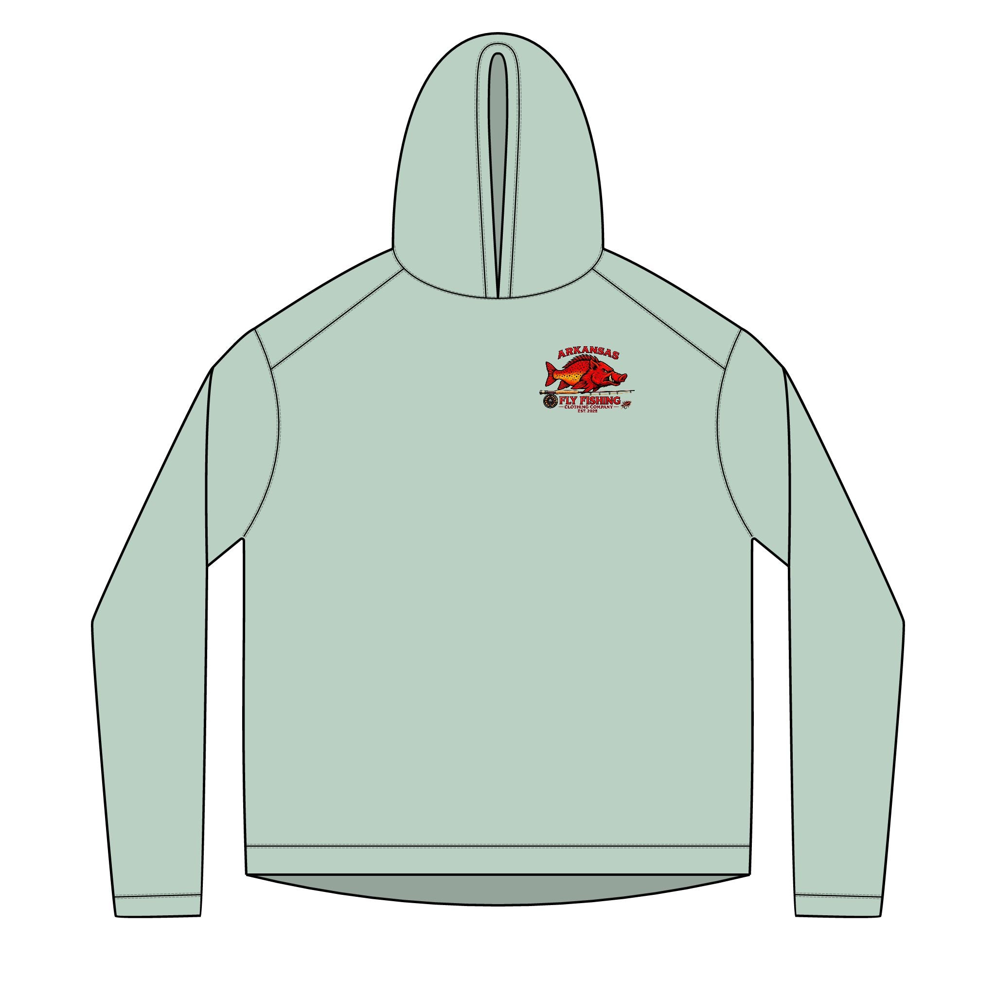 AFFCC Brown Trout DTG Print Sun Hoodie — AFFCC Trout Graphic Sun Hoodie Pullover