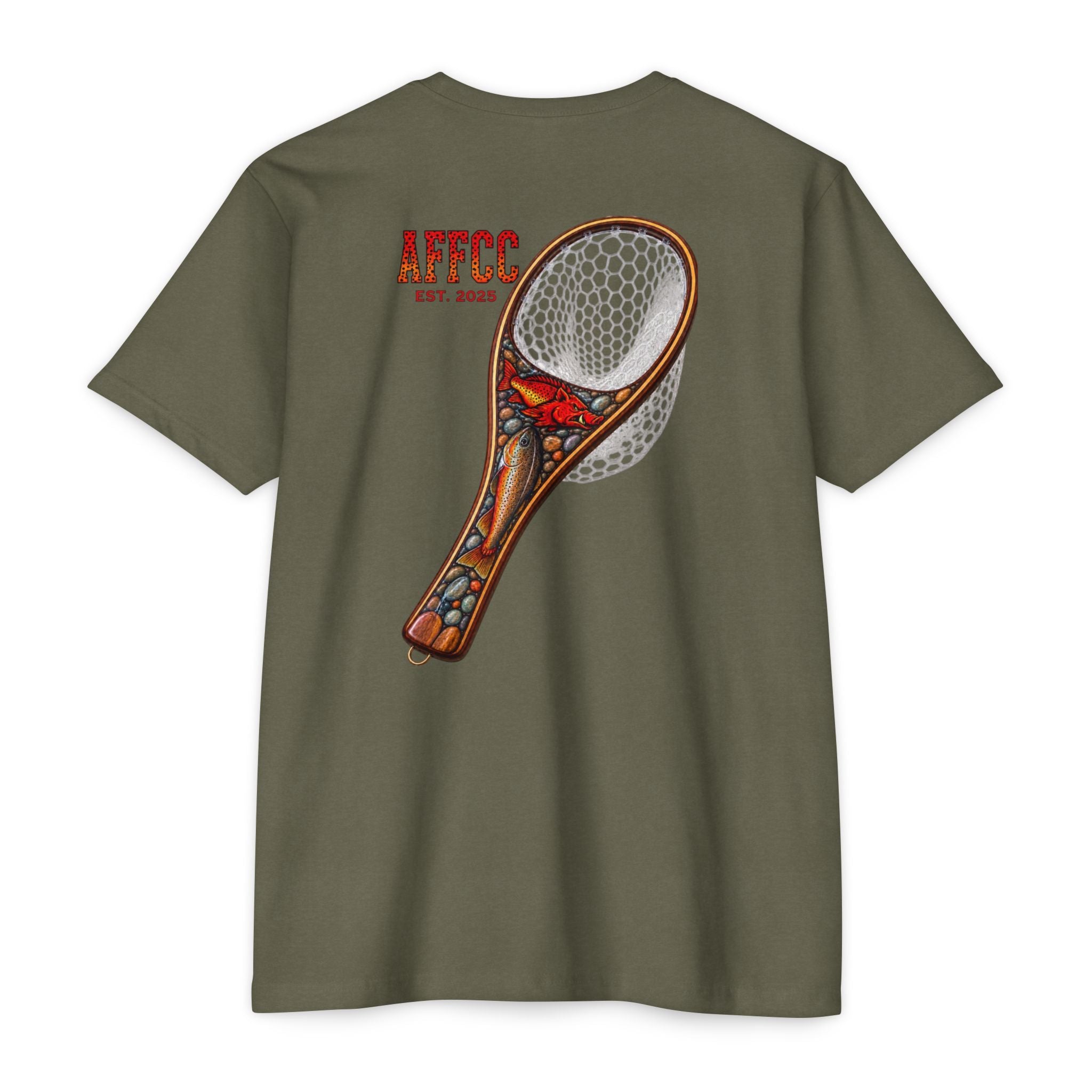 AFFCC Fly Fishing T‑Shirt — Vintage Net Artwork (AFCC, Est. 2025)