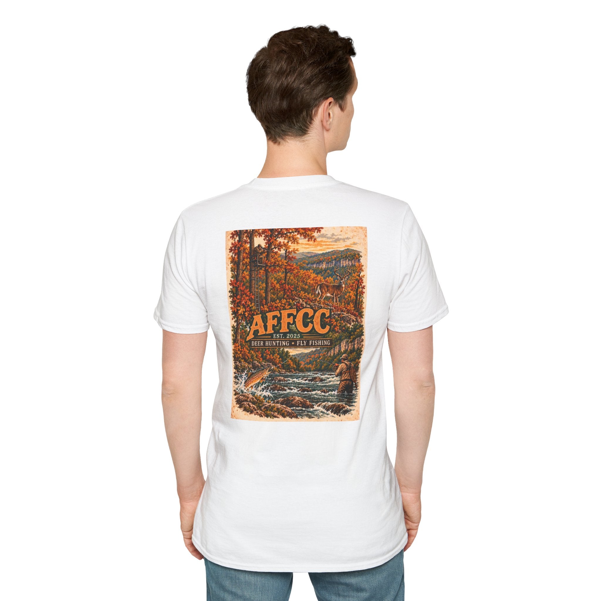 AFFCC Deer hunting and Fall River Fly Fishing Graphic T‑Shirt
