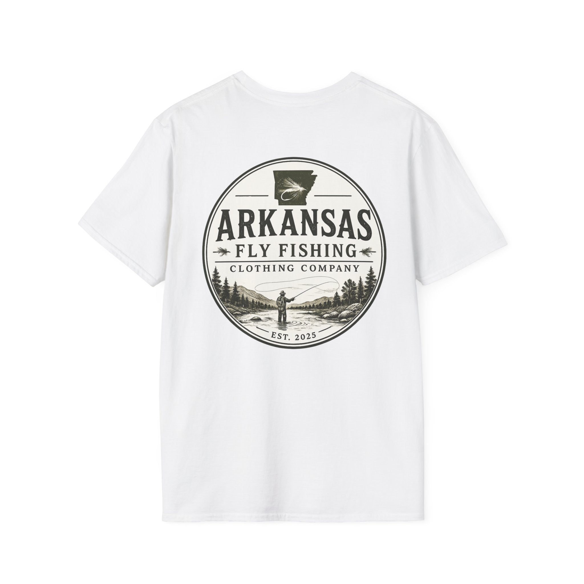 AFFCC Arkansas Fly Fishing Patch T-Shirt — Trout Logo Pocket Tee