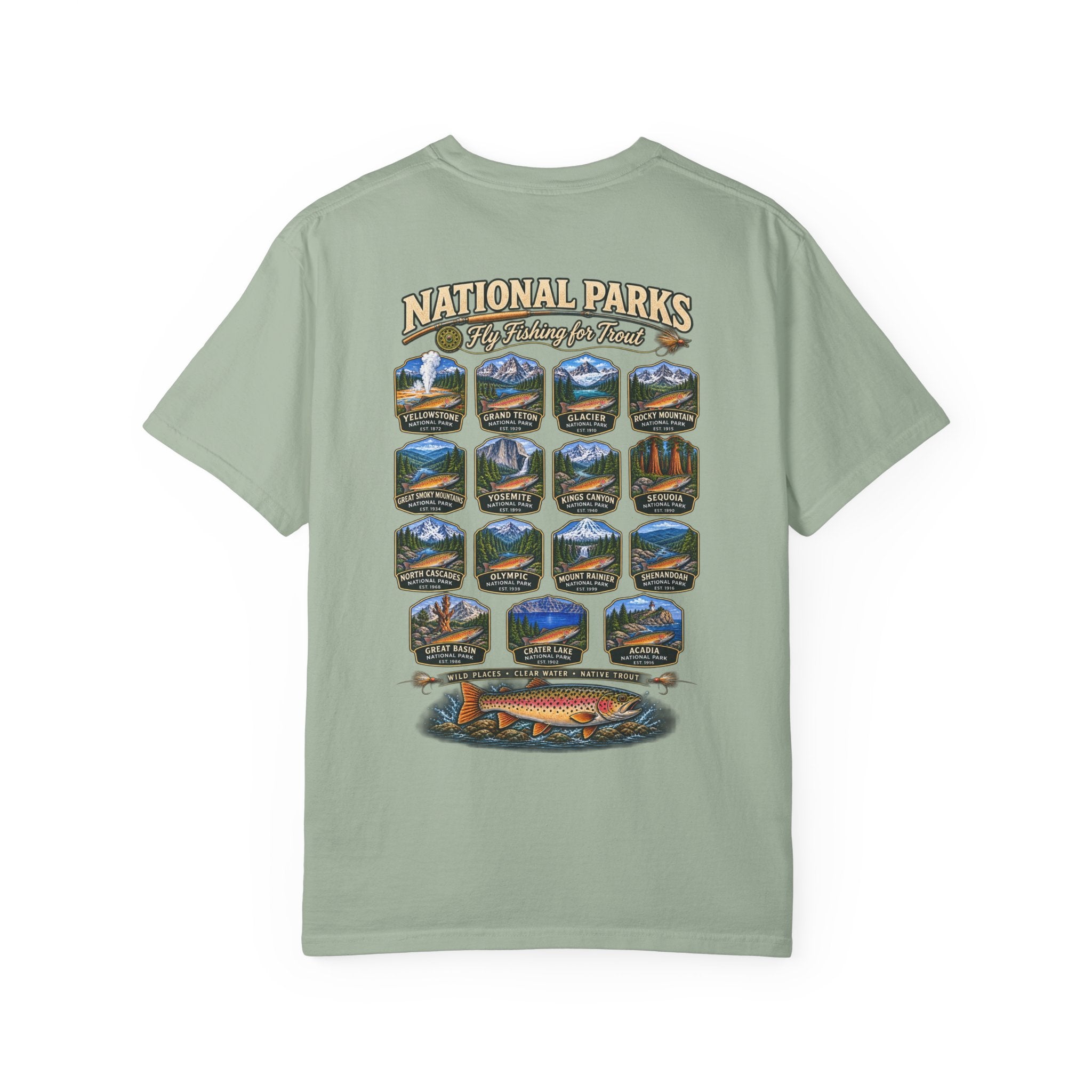 AFFCC National Parks Trout Roadtrip T‑Shirt — US Parks Vintage Design